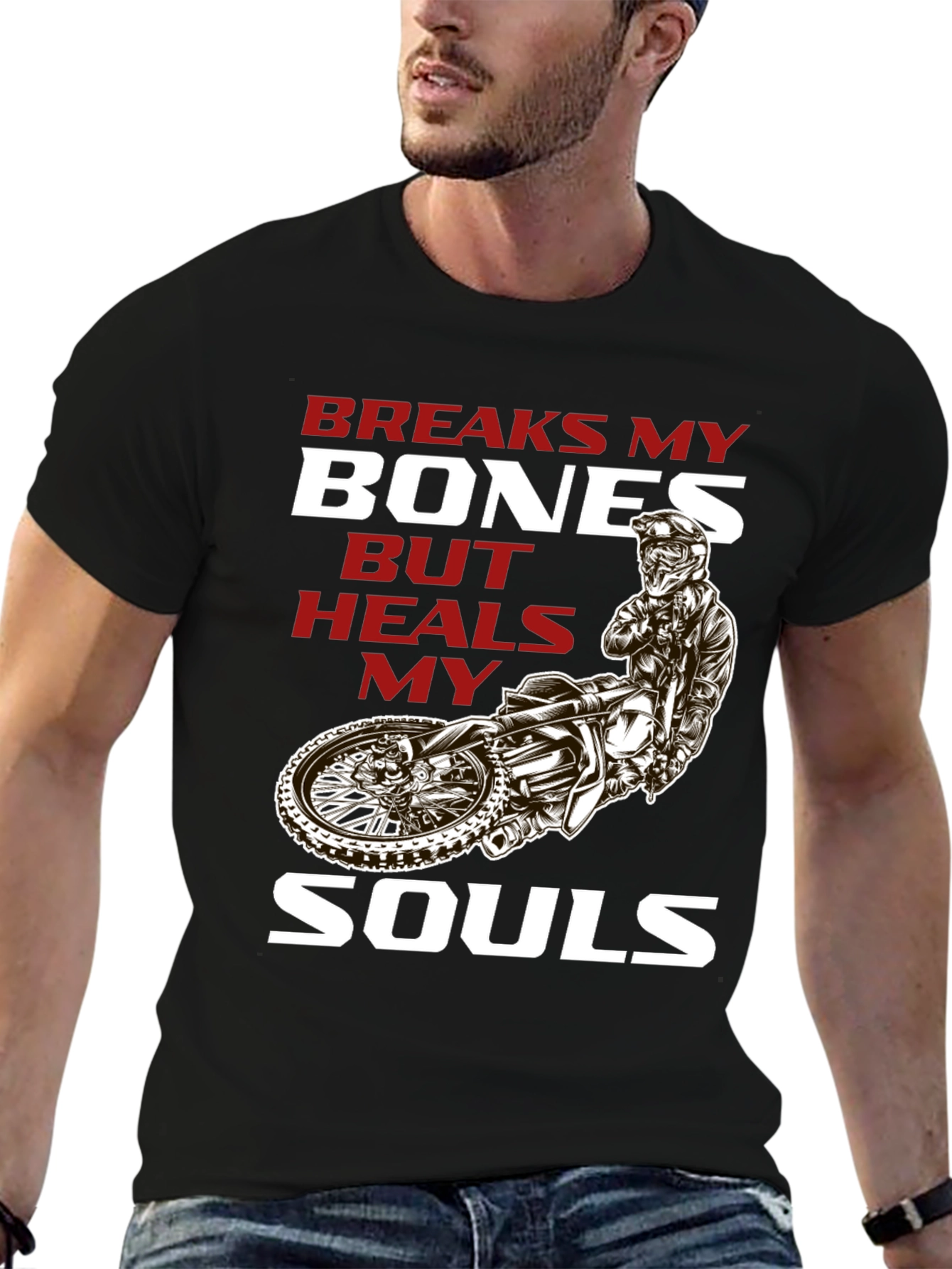 Breaks My Bones Heals My Soul Motocross T-Shirt