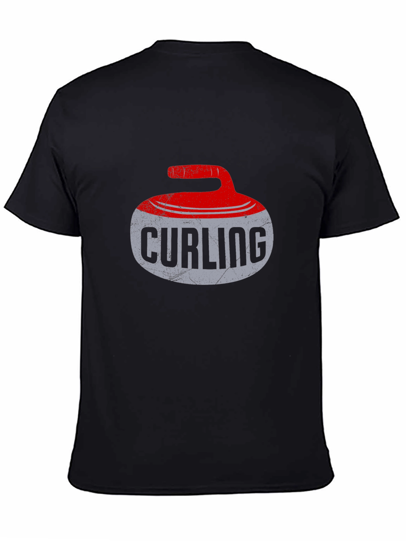 Curling Stone Graphic Tee - Sporty Casual Style