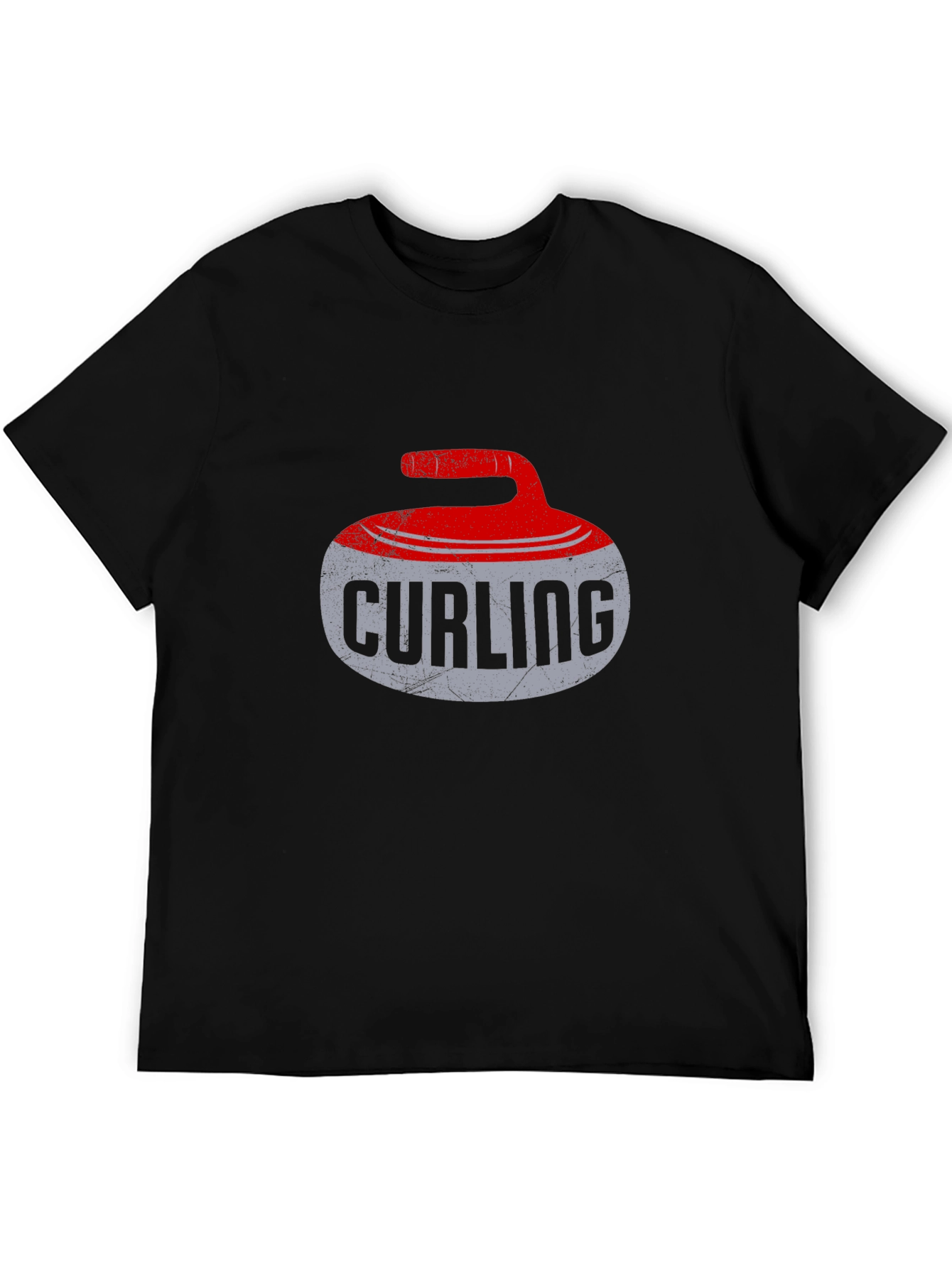Curling Stone Graphic Tee - Sporty Casual Style