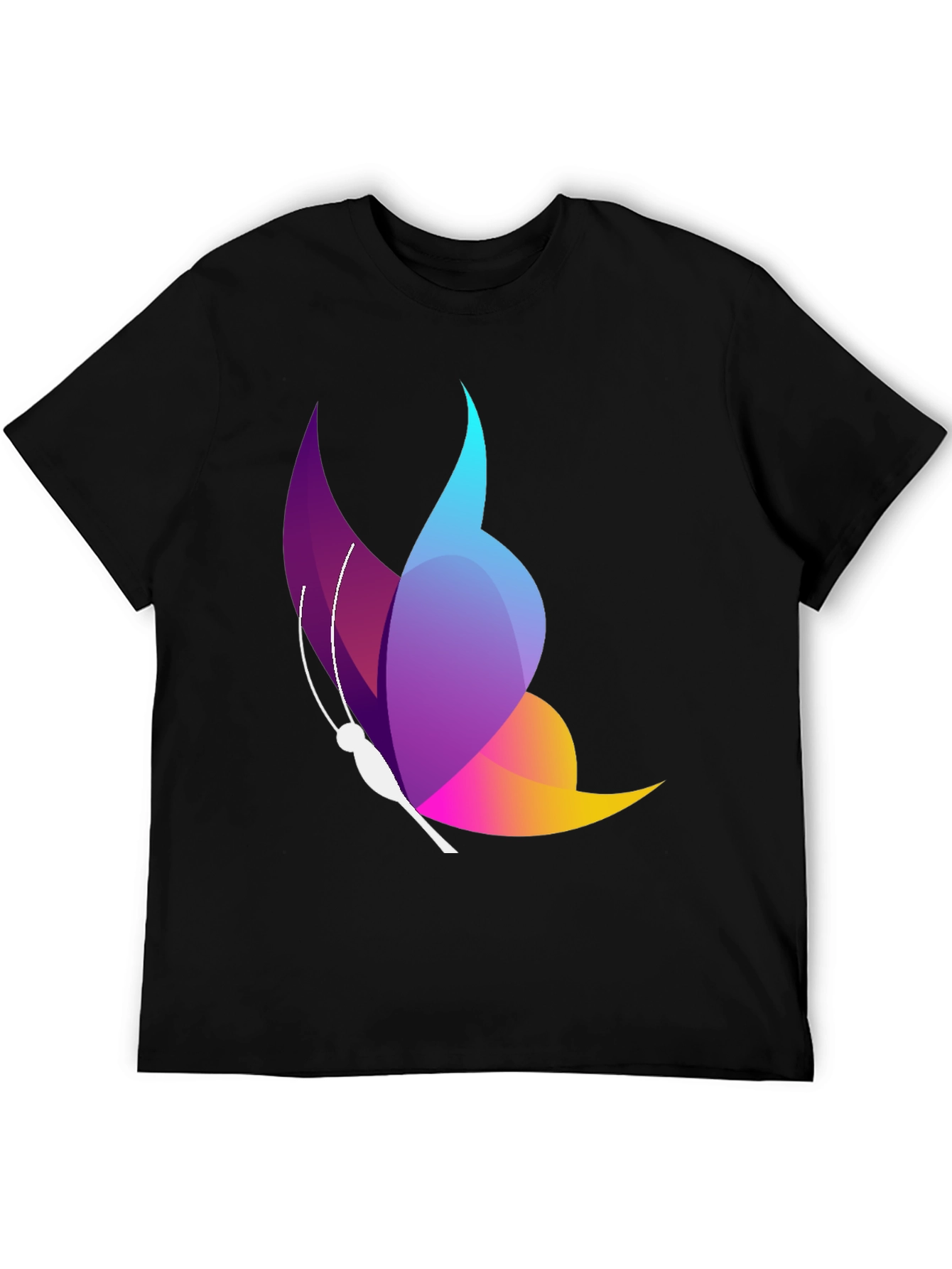 Butterfly Graphic Black T-Shirt - Stylish Mens Casual Tee