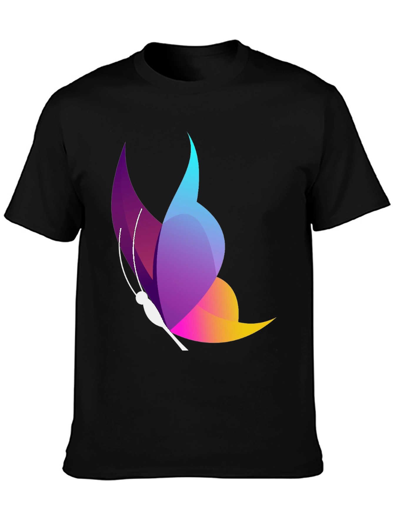 Butterfly Graphic Black T-Shirt - Stylish Mens Casual Tee