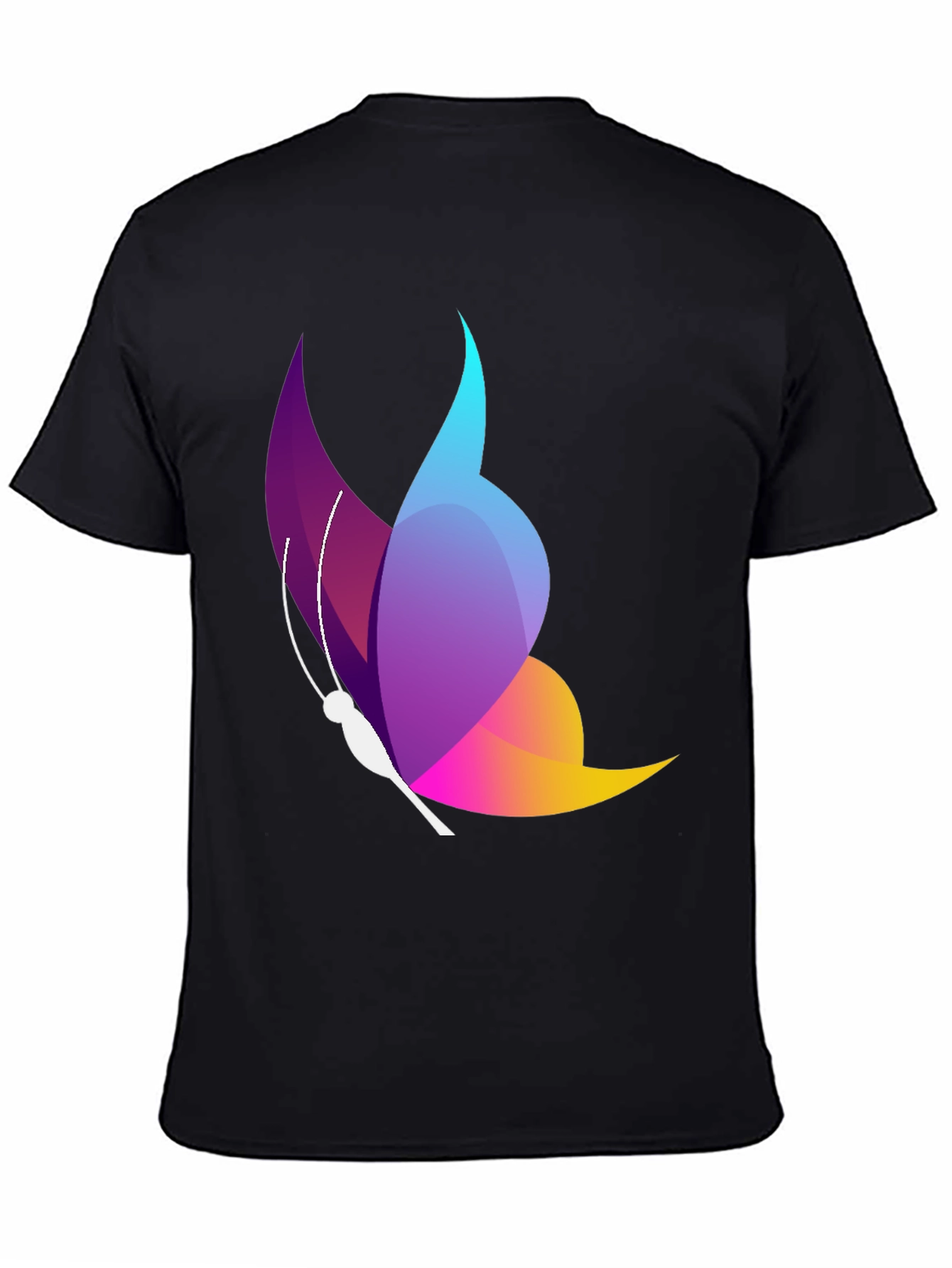 Butterfly Graphic Black T-Shirt - Stylish Mens Casual Tee