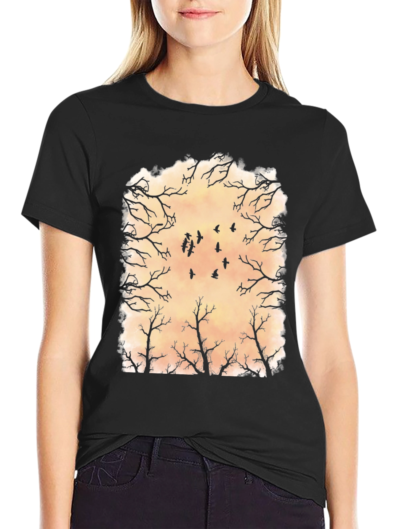 Raven Silhouette Graphic T-Shirt