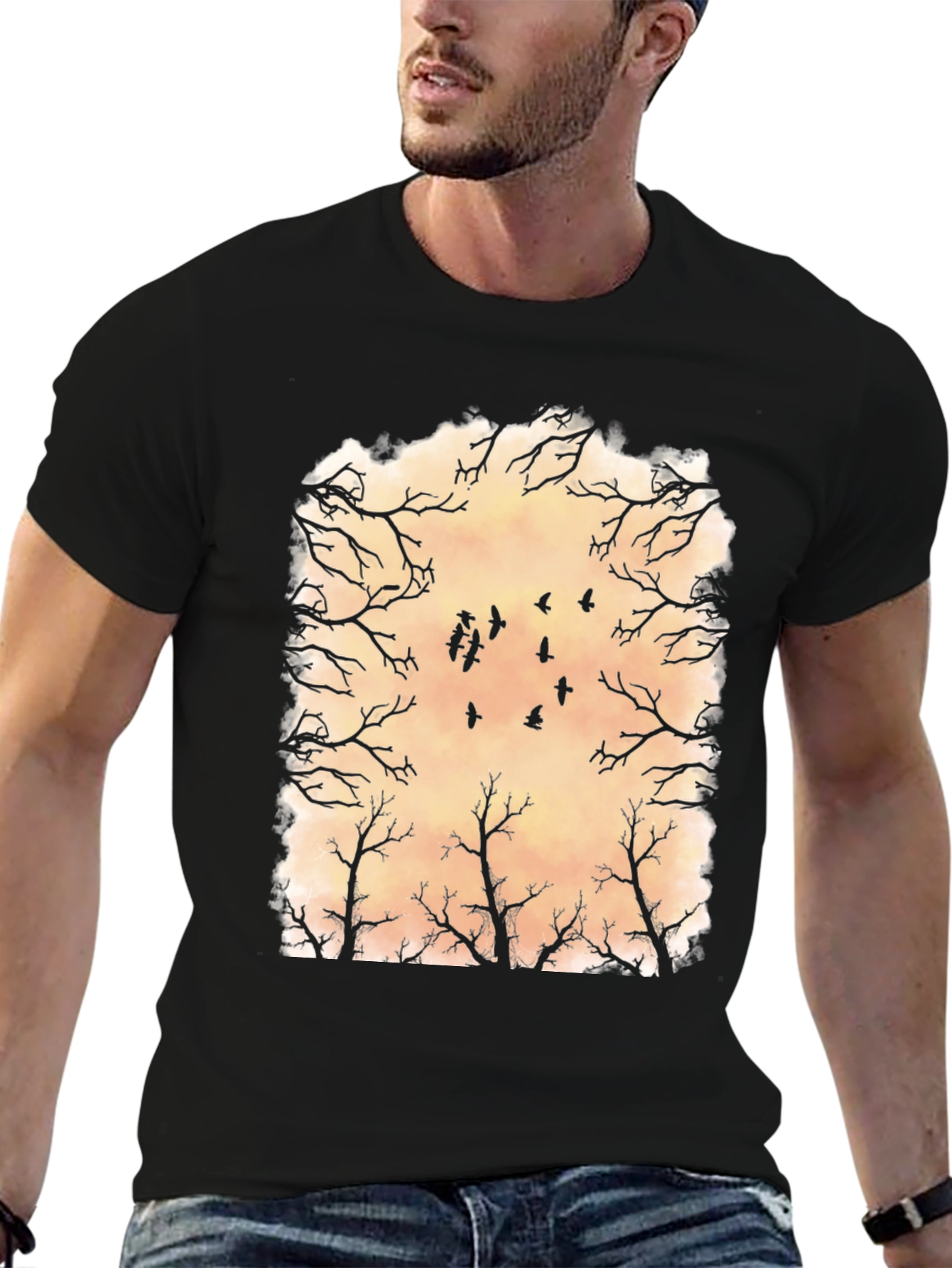 Raven Silhouette Graphic T-Shirt