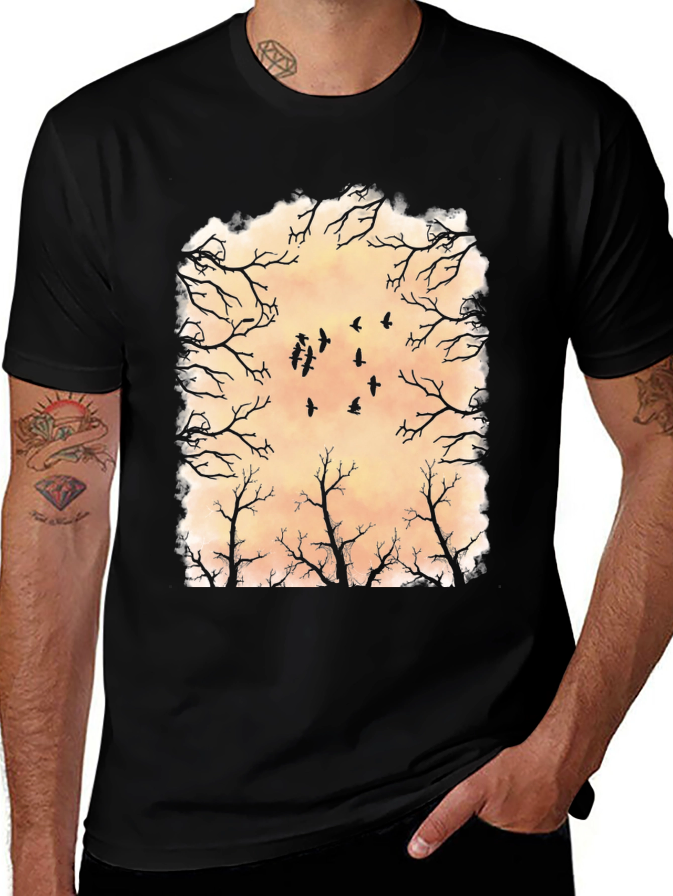 Raven Silhouette Graphic T-Shirt