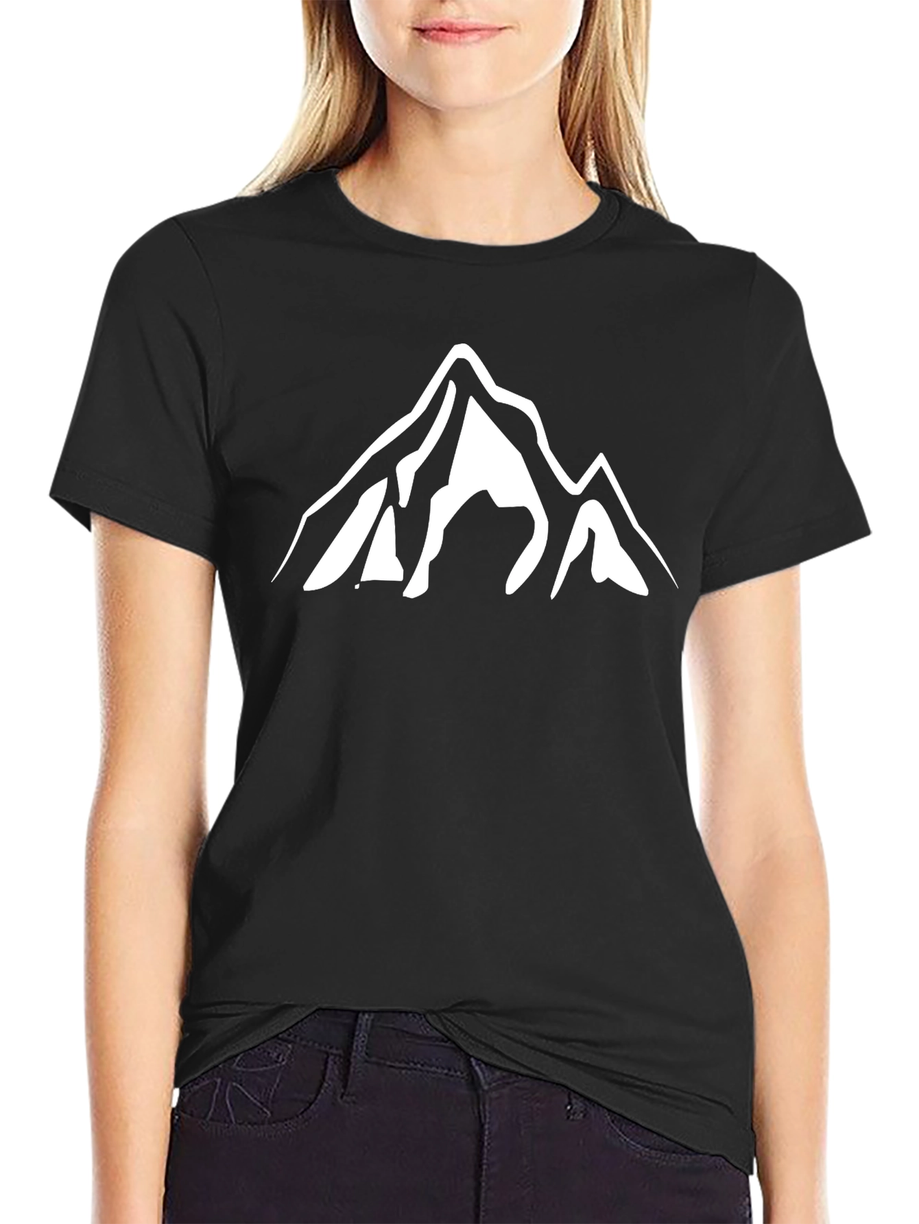 Mountain Graphic Tee - Black Casual T-Shirt