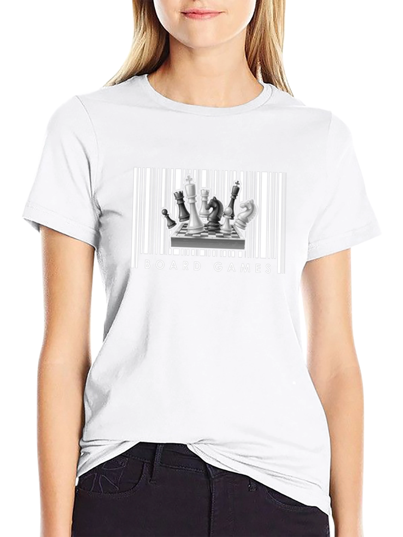 Board Games Barcode T-Shirt - Chess Design