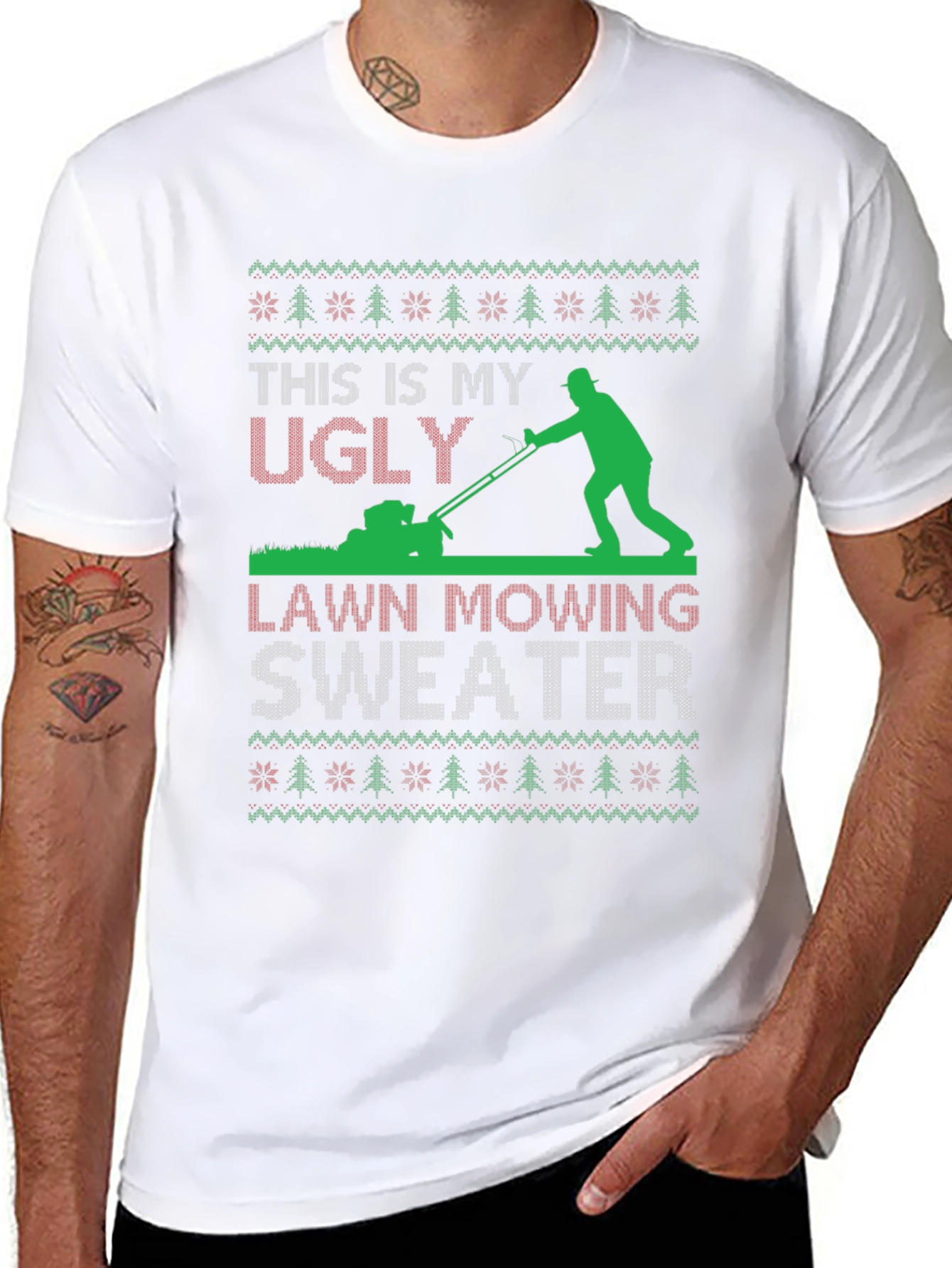 Ugly Lawn Mowing Sweater T-Shirt