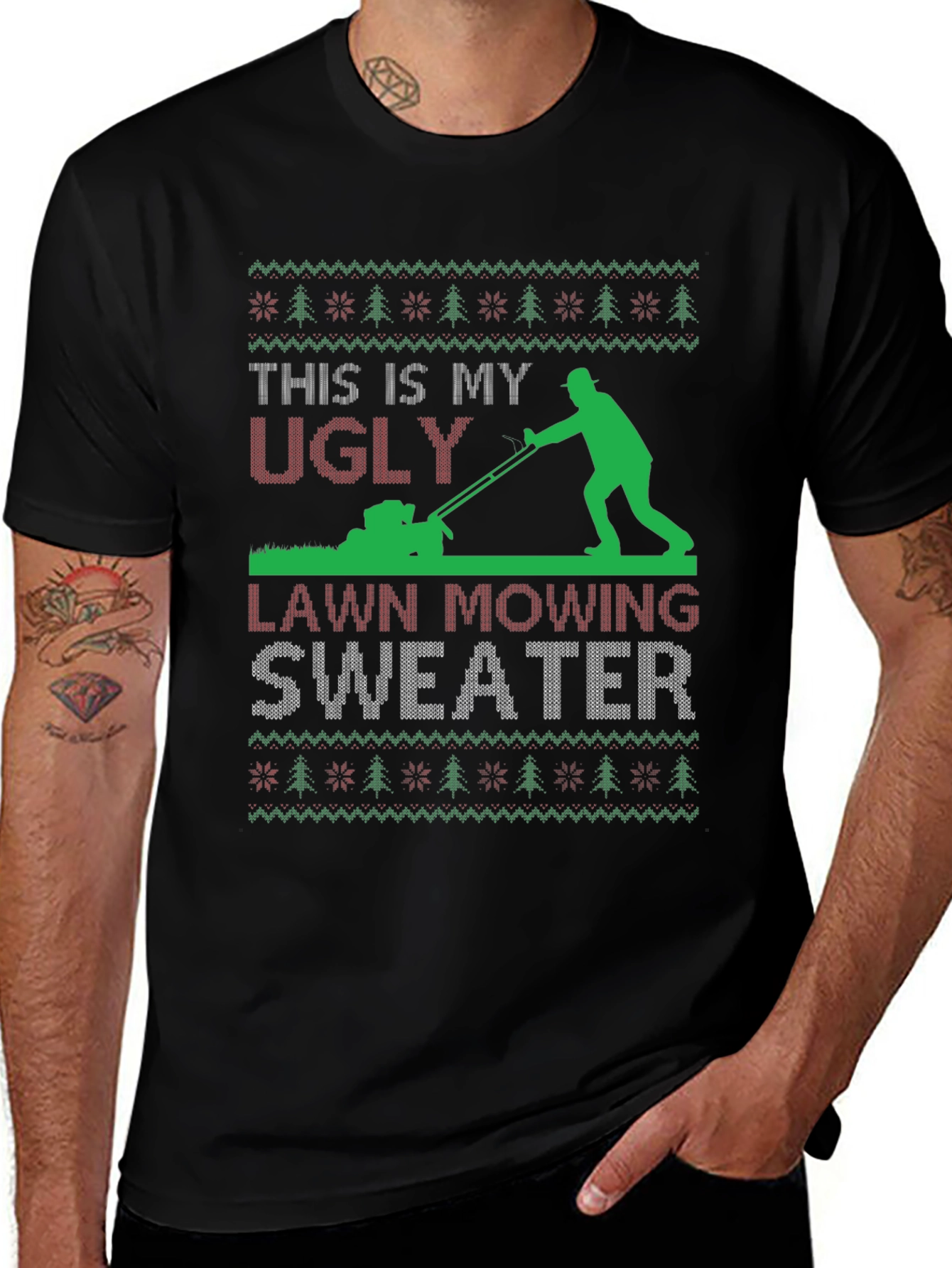 Ugly Lawn Mowing Sweater T-Shirt