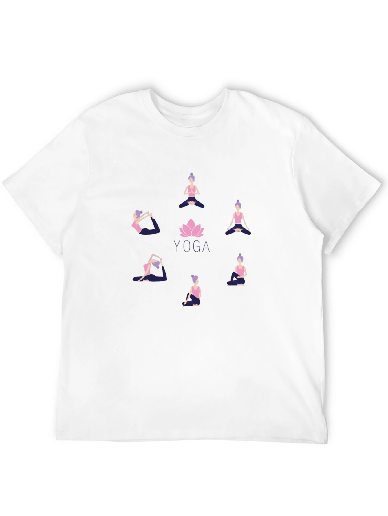 Yoga Pose Graphic Tee - Black Cotton Blend