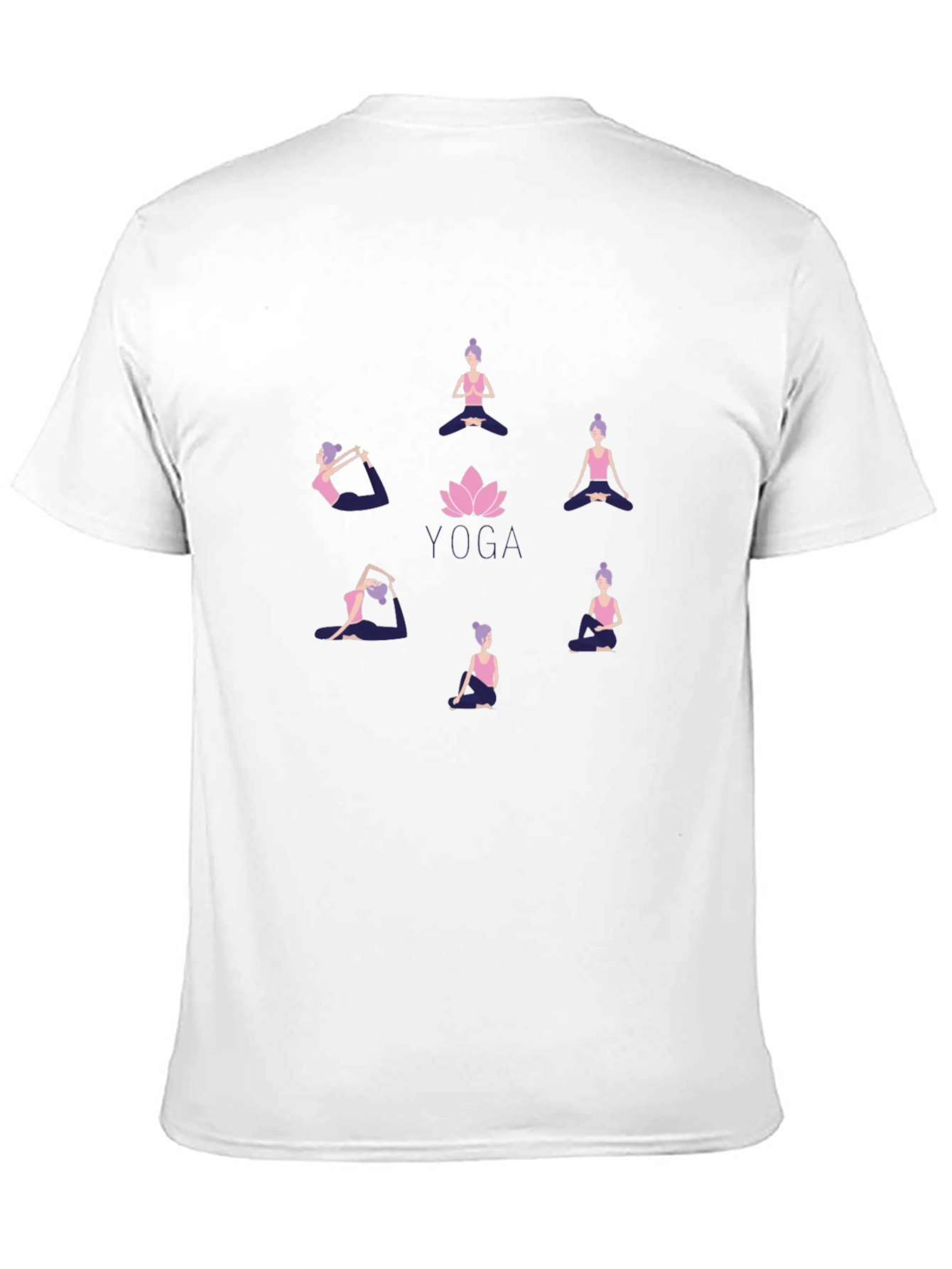 Yoga Pose Graphic Tee - Black Cotton Blend