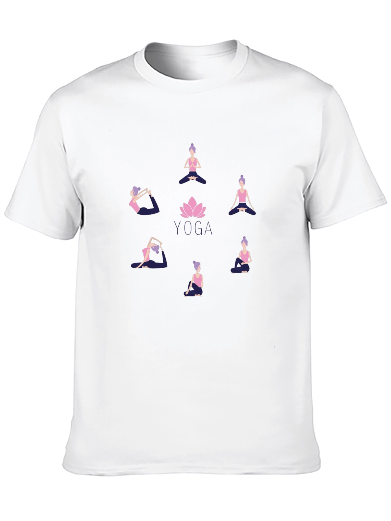 Yoga Pose Graphic Tee - Black Cotton Blend