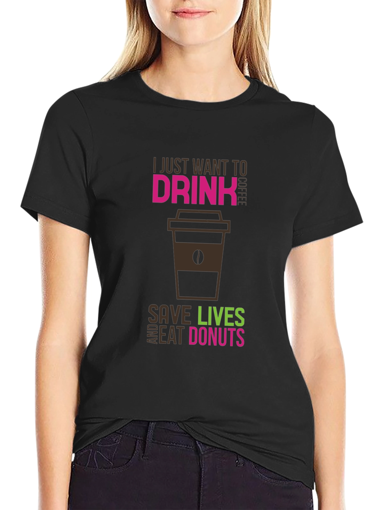 Coffee Save Lives Eat Donuts Graphic Tee
