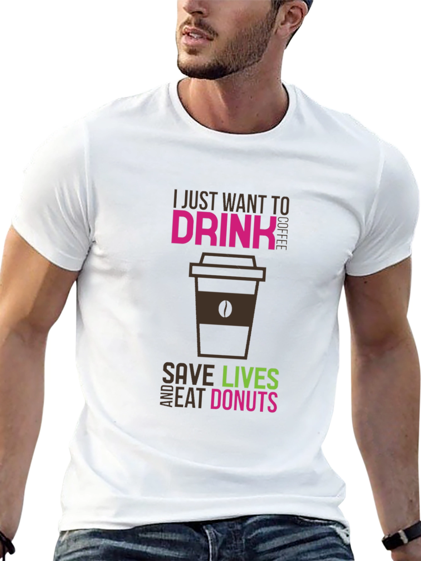 Coffee Save Lives Eat Donuts Graphic Tee