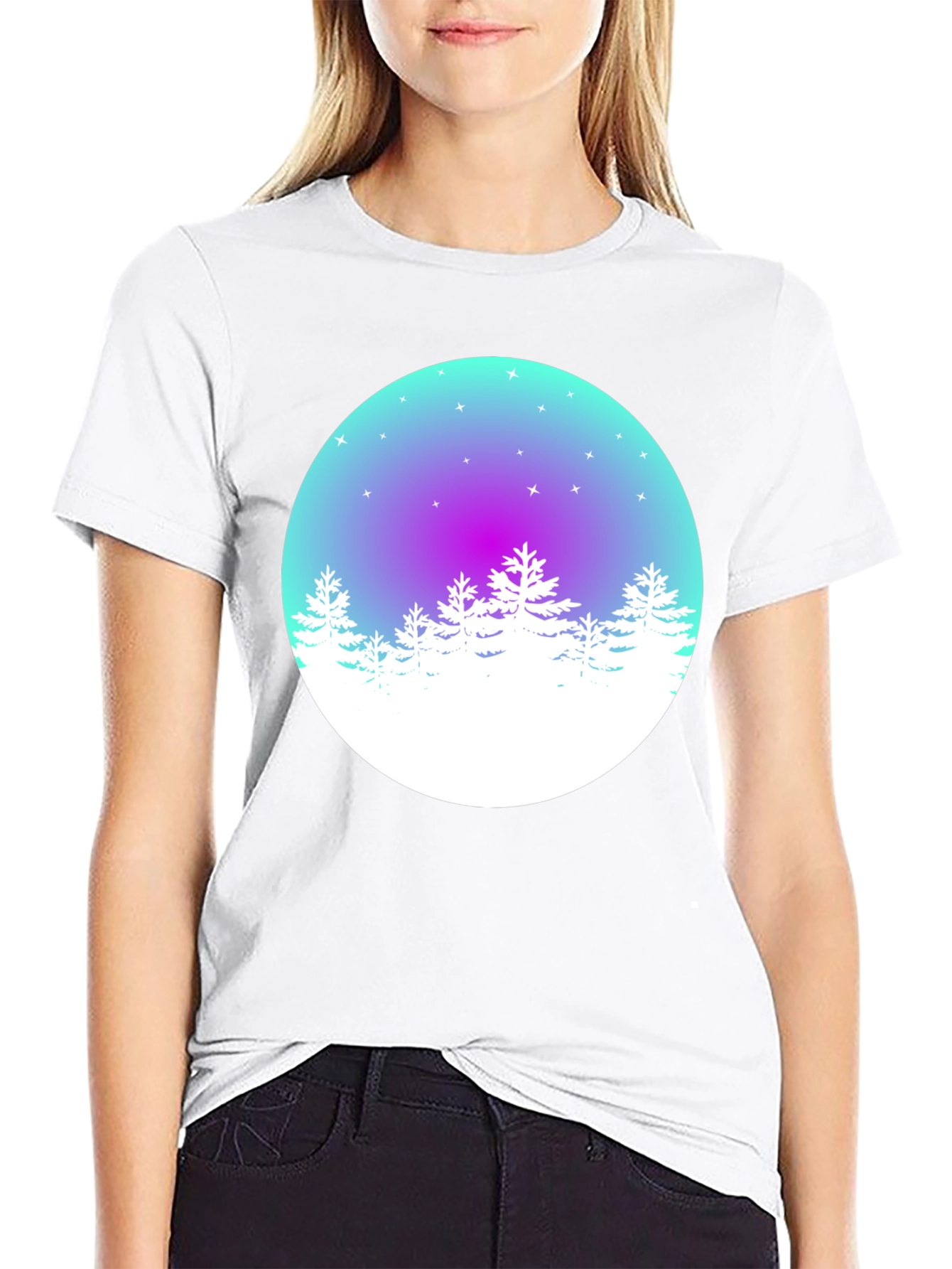 Winter Forest Graphic Tee - Mens Black T-Shirt