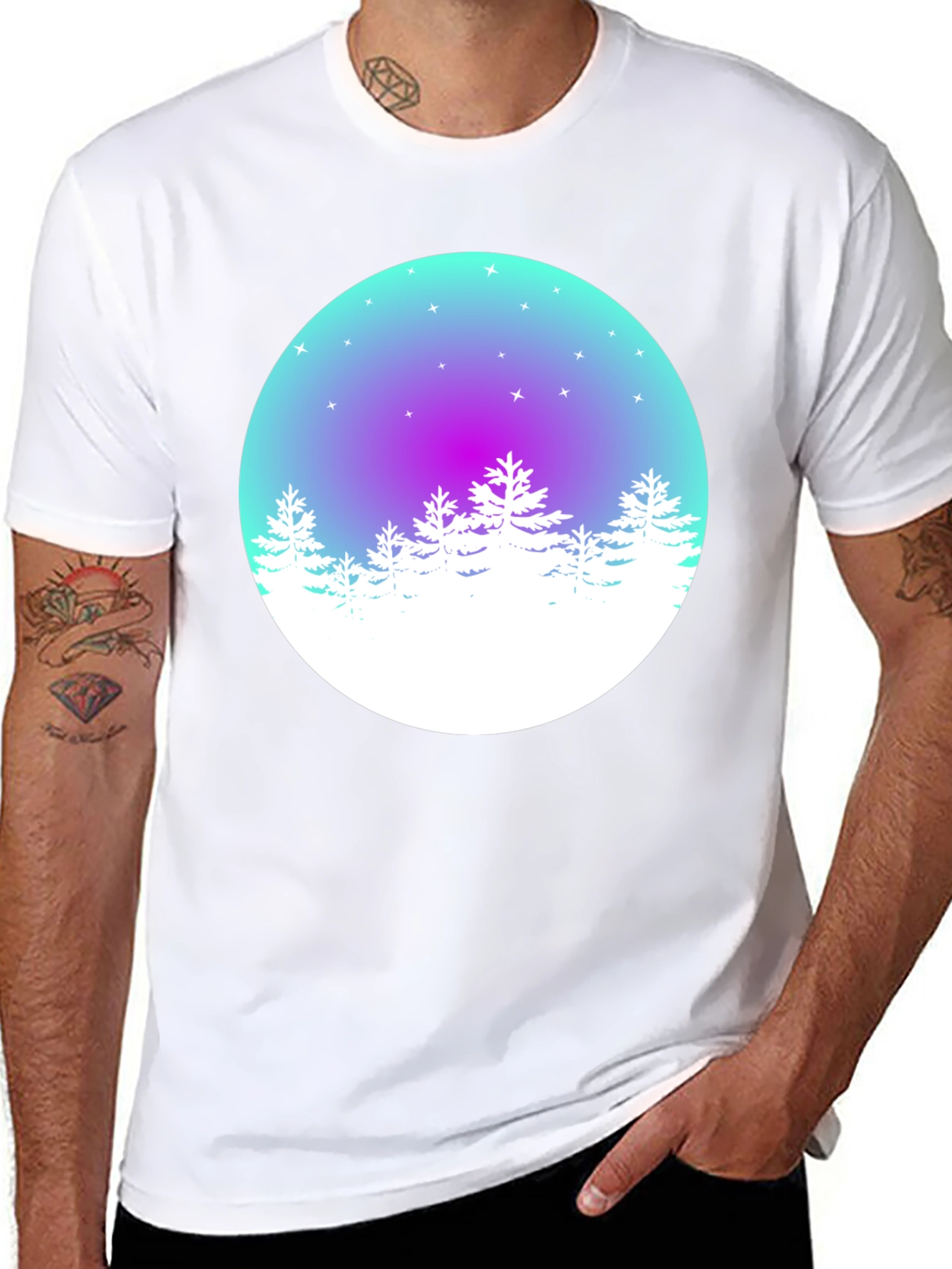 Winter Forest Graphic Tee - Mens Black T-Shirt
