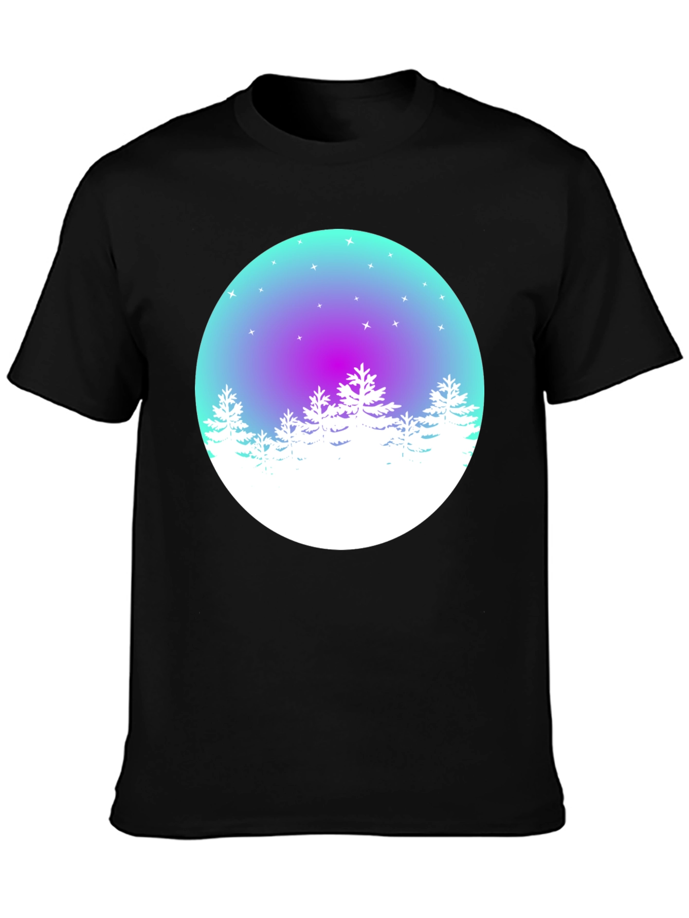 Winter Forest Graphic Tee - Mens Black T-Shirt