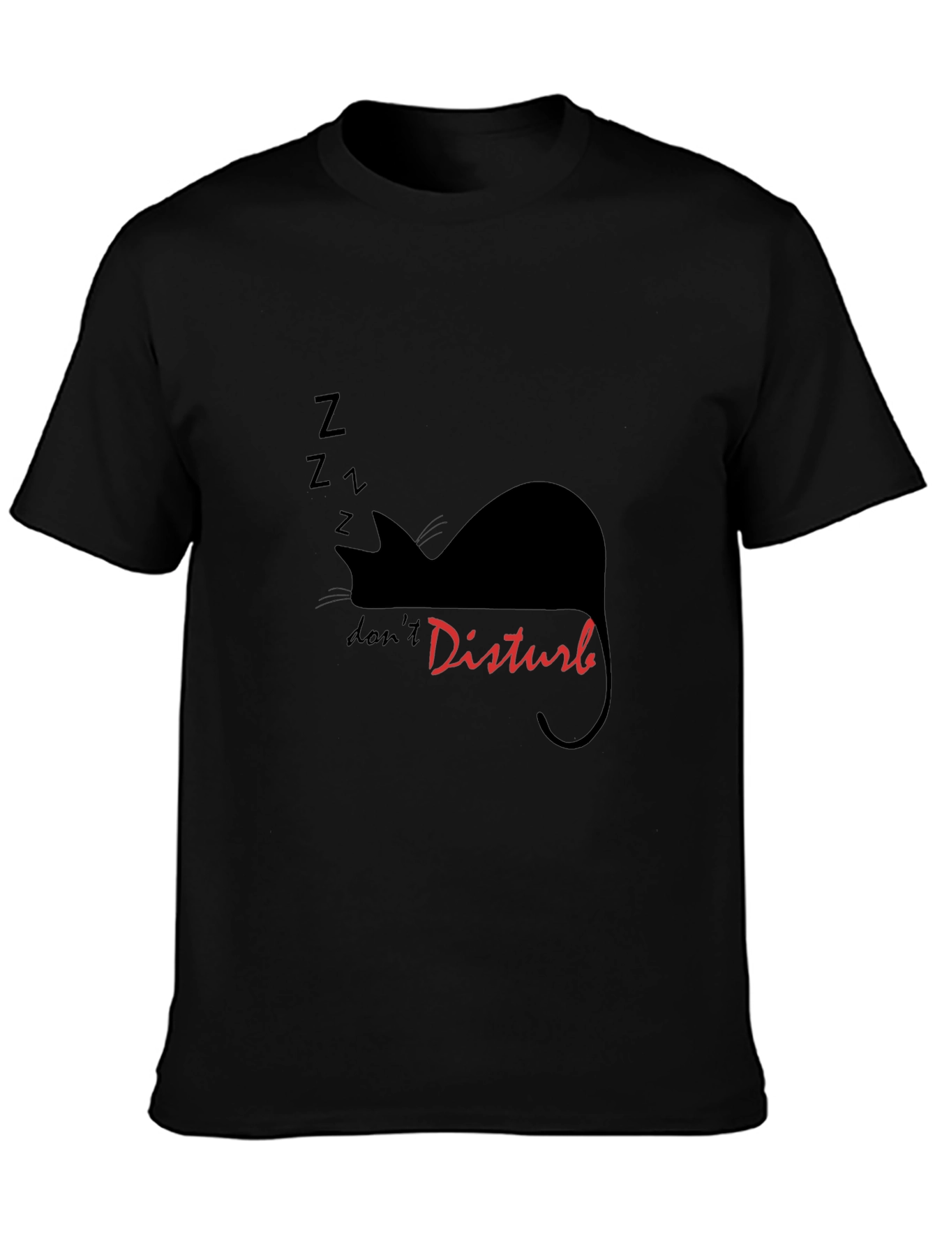 Dont Disturb Cat Nap Graphic T-Shirt - Black