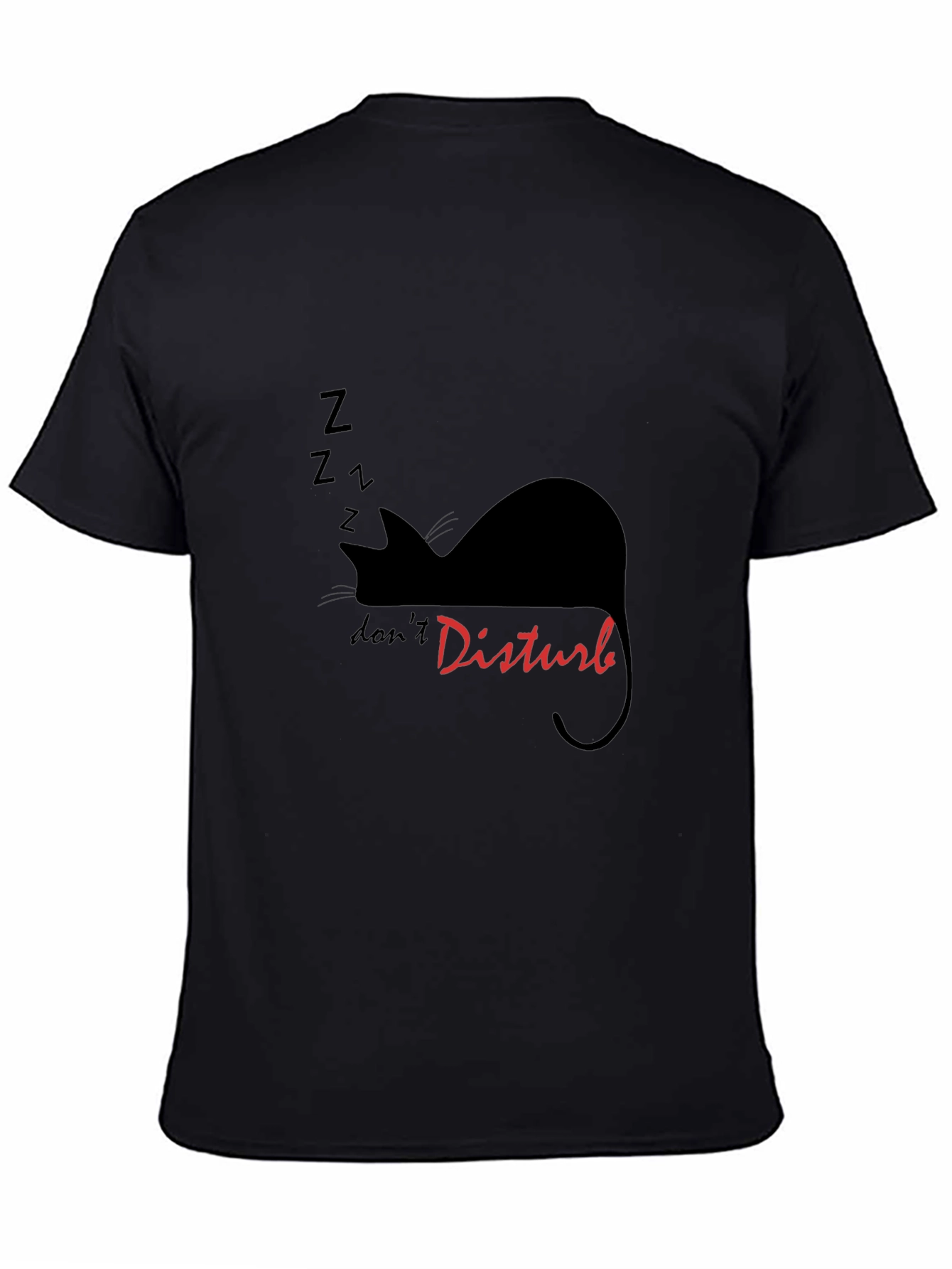 Dont Disturb Cat Nap Graphic T-Shirt - Black