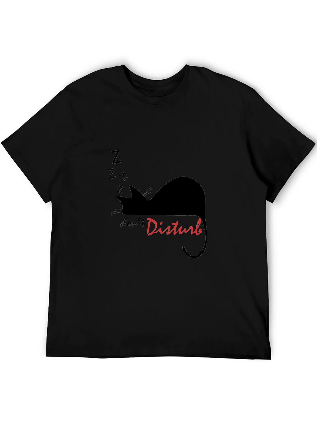 Dont Disturb Cat Nap Graphic T-Shirt - Black