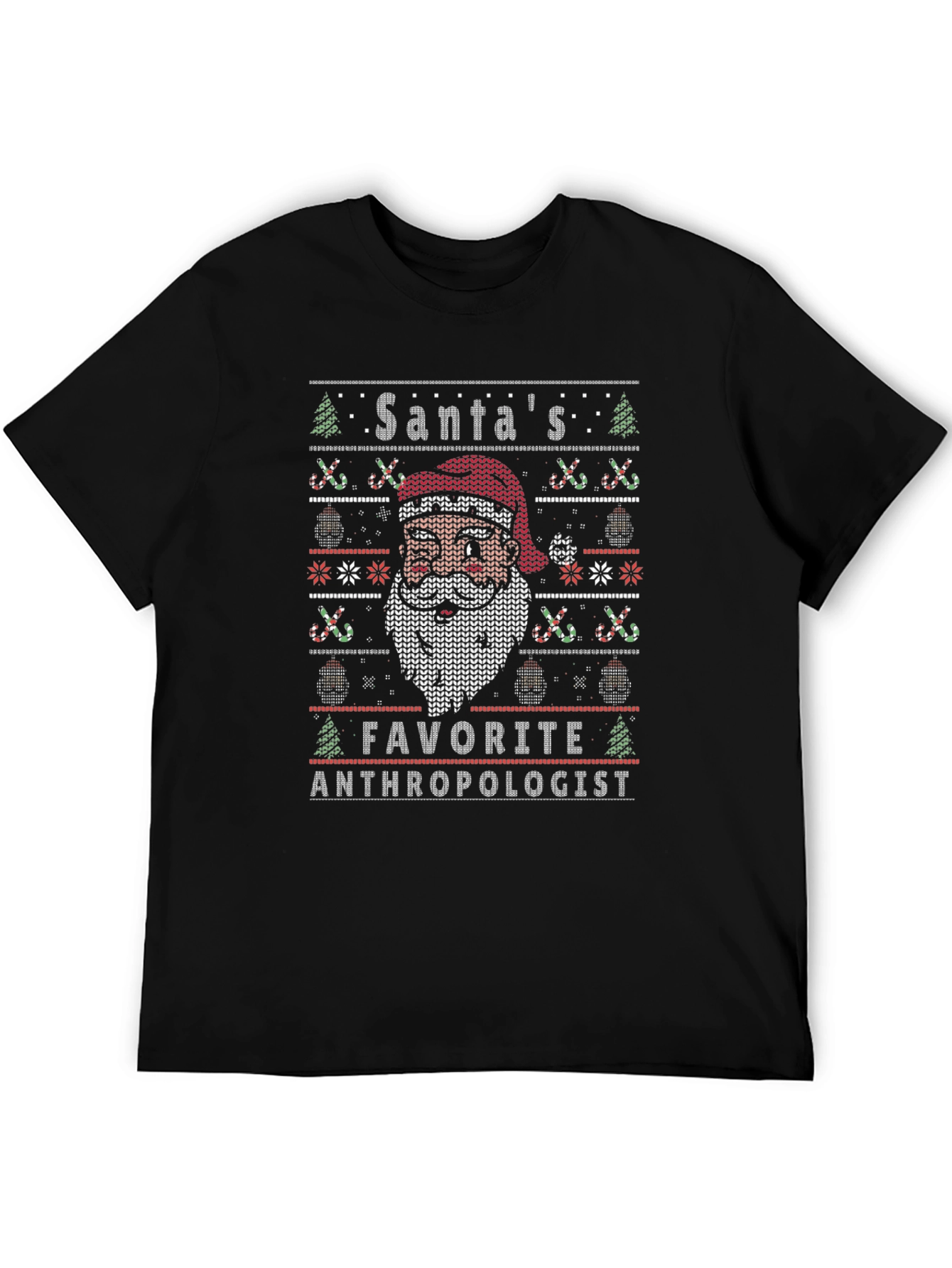 Santas Favorite Anthropologist Ugly Christmas Knit T-Shirt