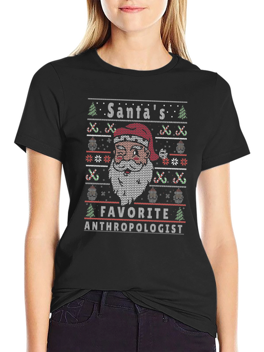 Santas Favorite Anthropologist Ugly Christmas Knit T-Shirt