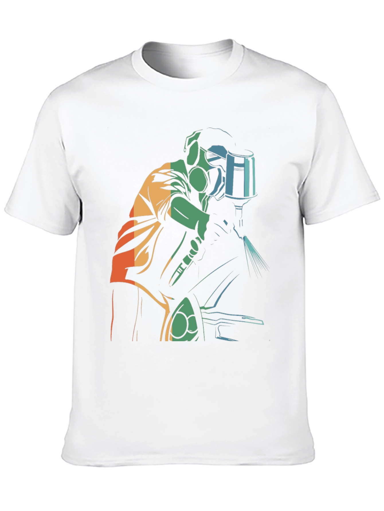 Retro Style Painter Graphic Tee - Black