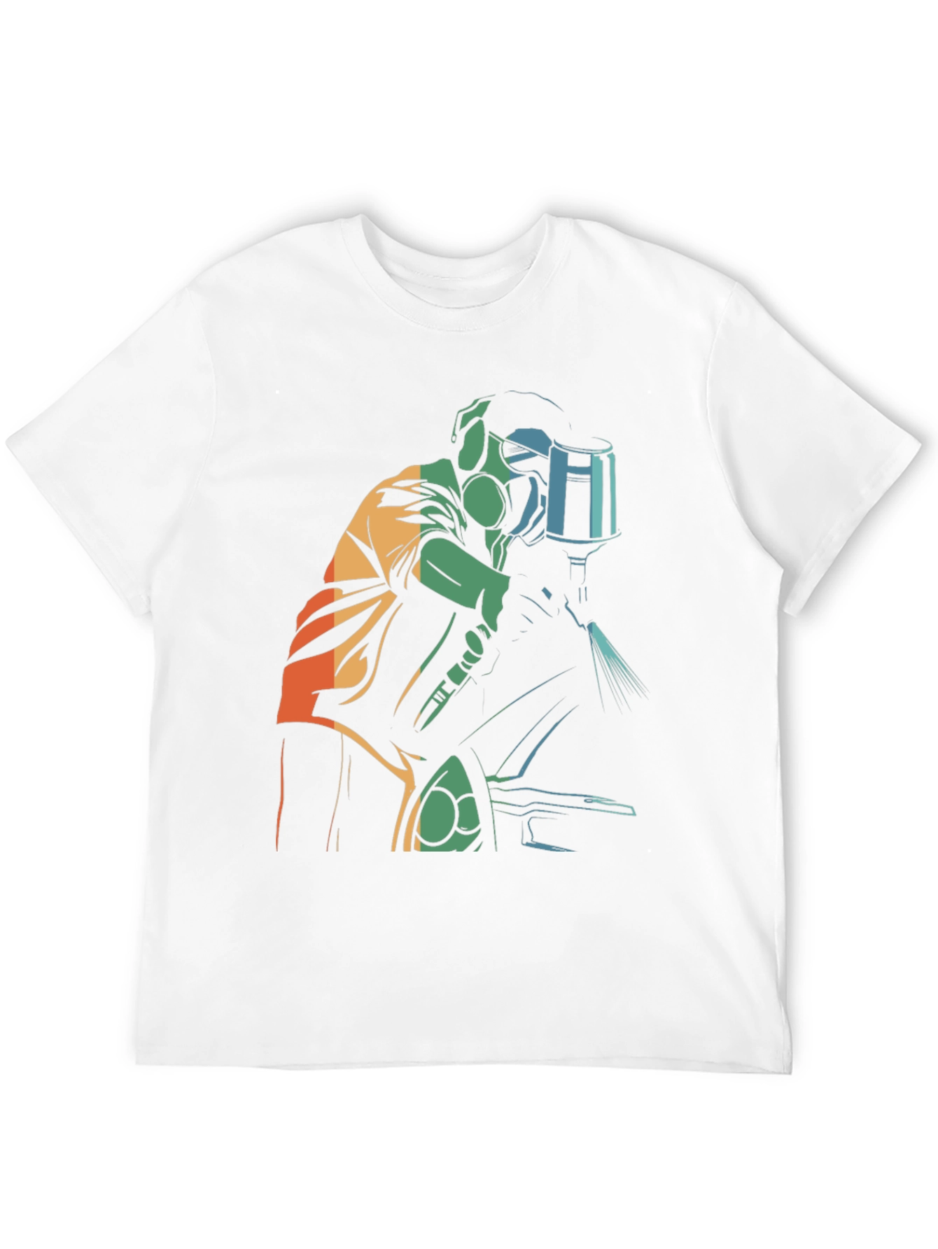 Retro Style Painter Graphic Tee - Black