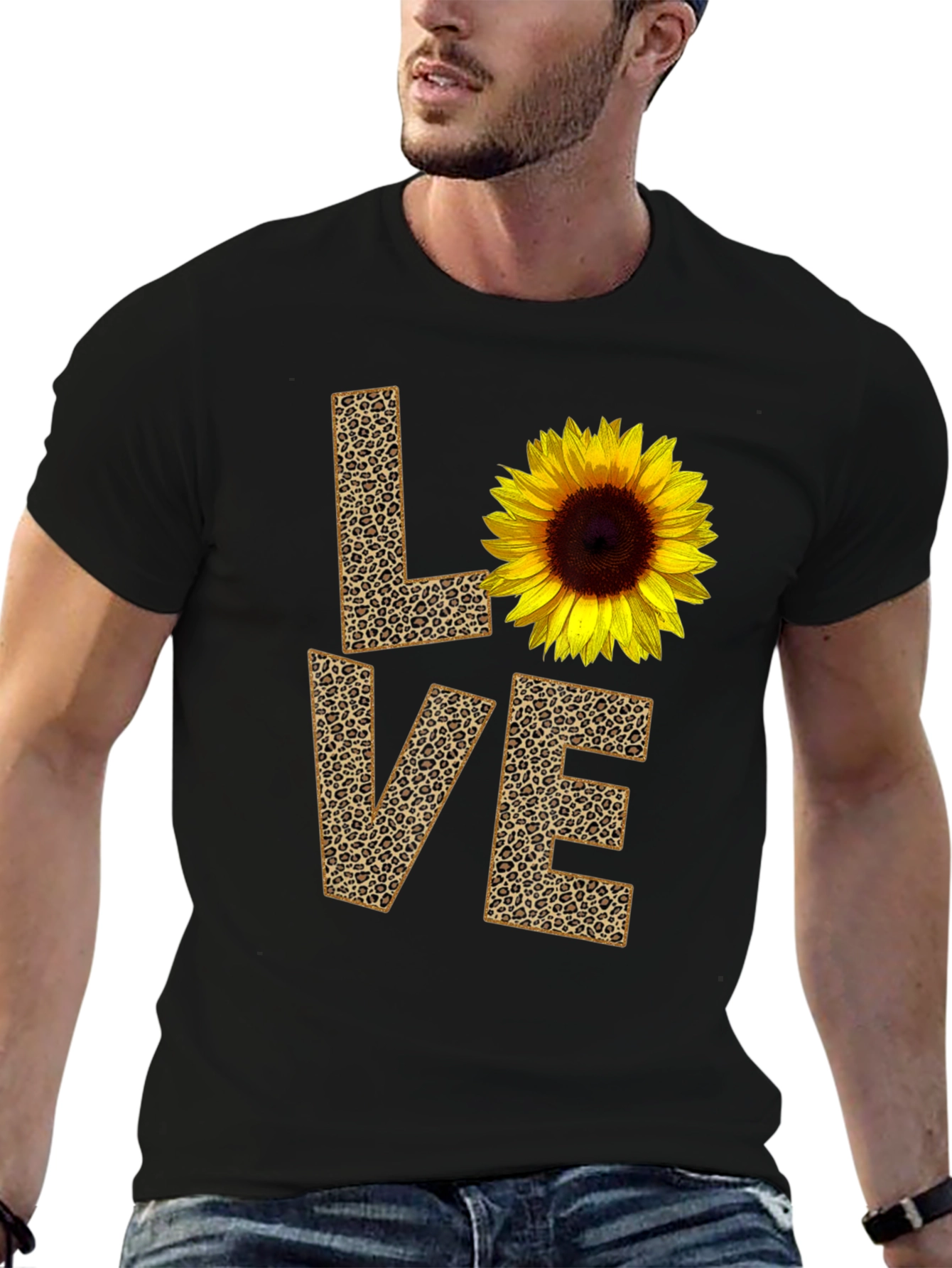 Sunflower Leopard Print LOVE Graphic Tee