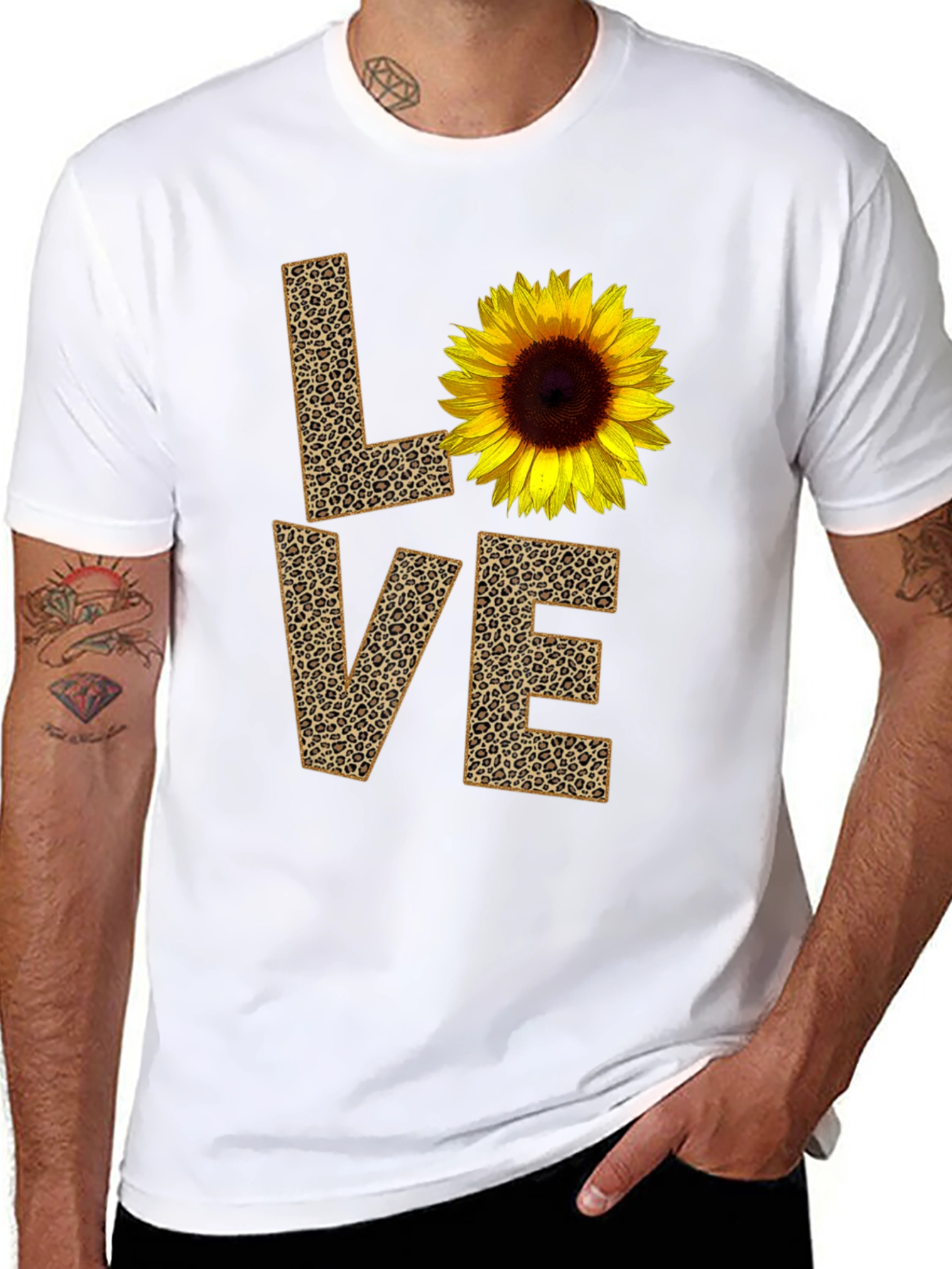 Sunflower Leopard Print LOVE Graphic Tee