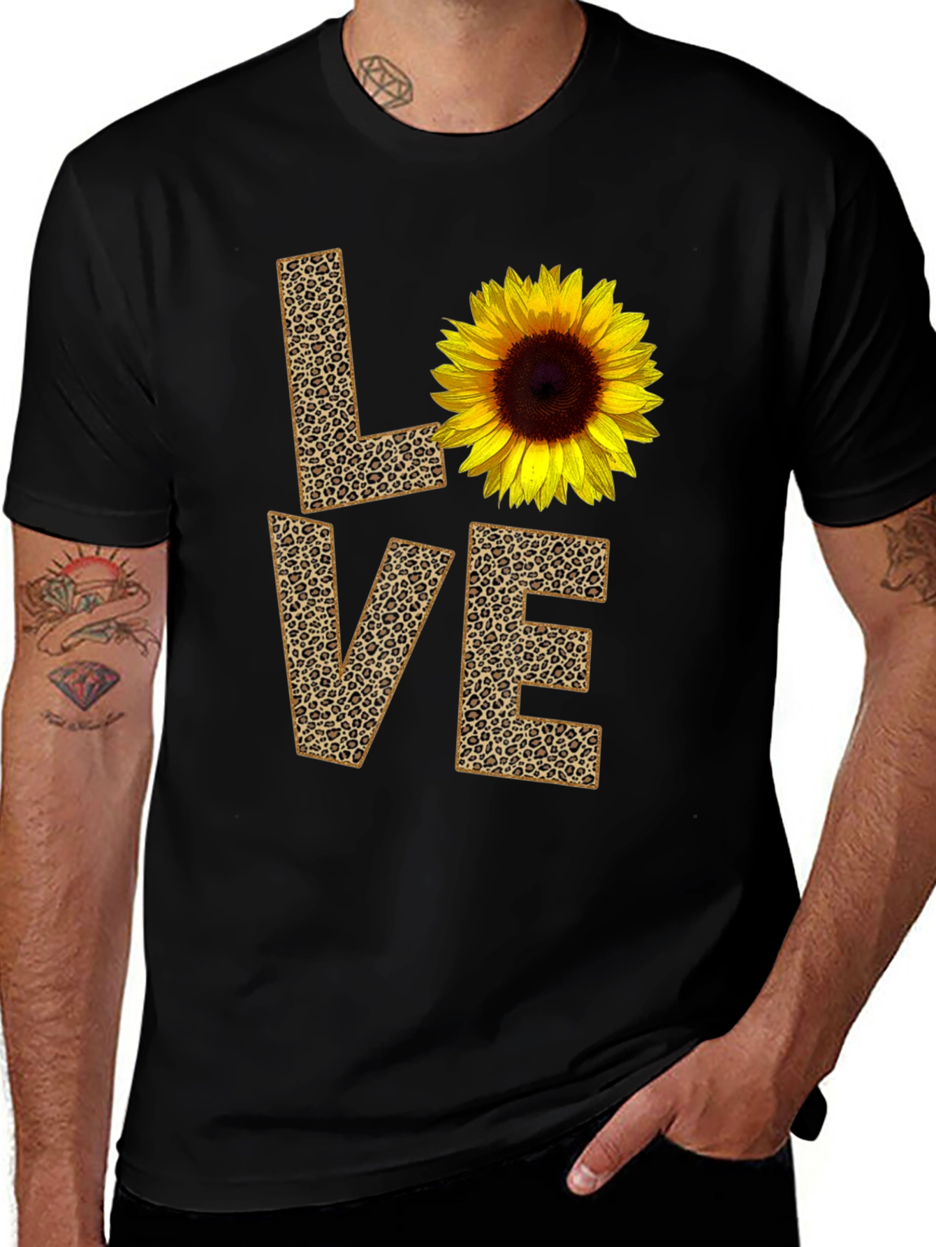Sunflower Leopard Print LOVE Graphic Tee