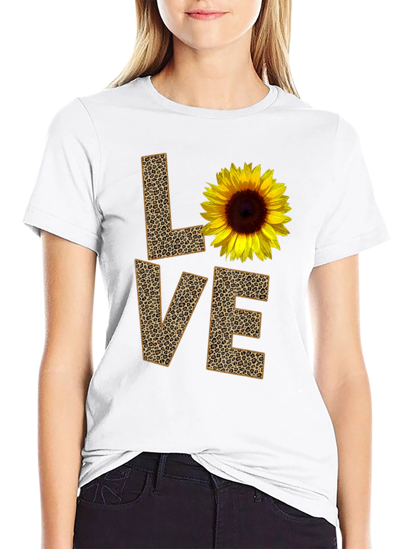 Sunflower Leopard Print LOVE Graphic Tee