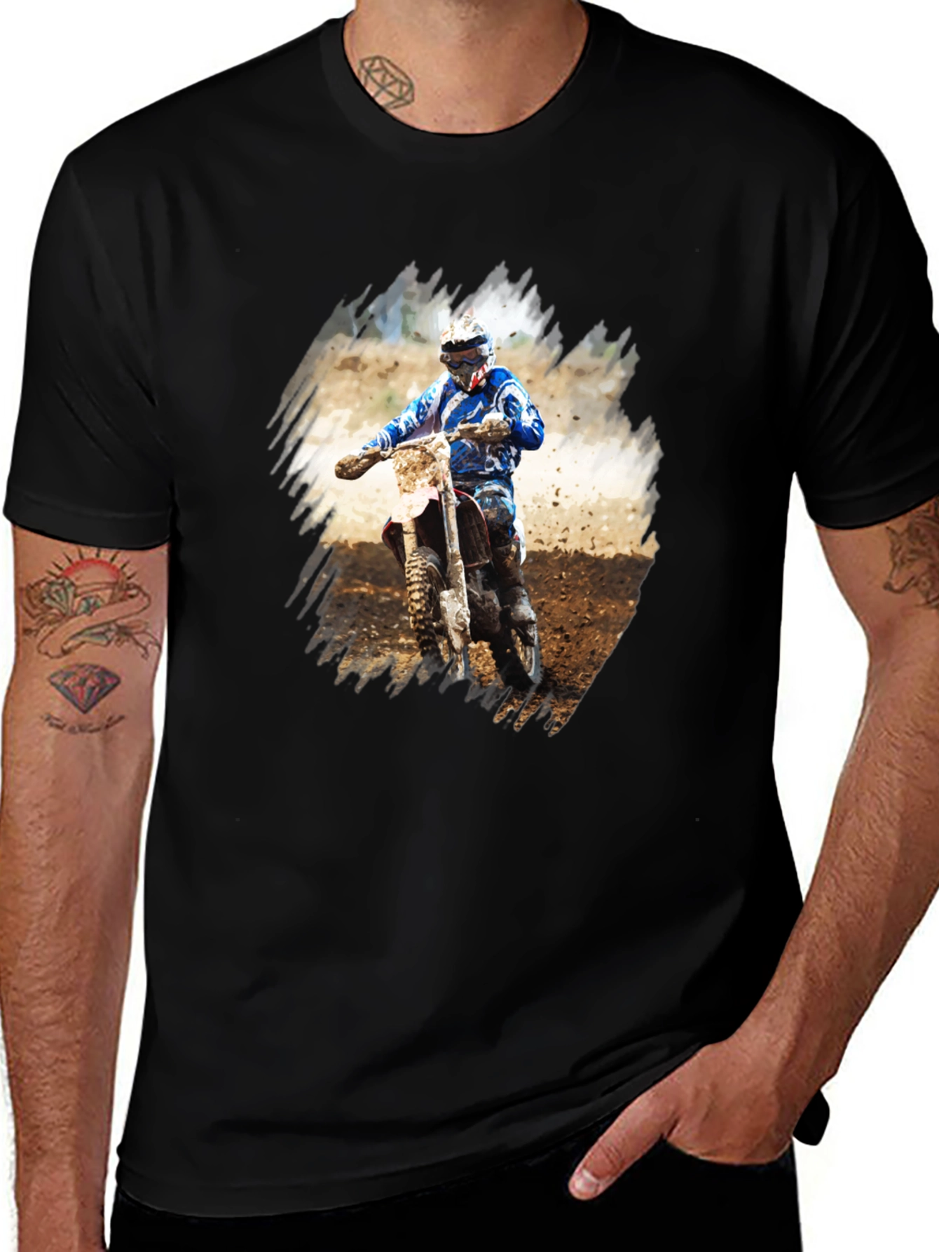 Motocross Rider Graphic Tee - Black