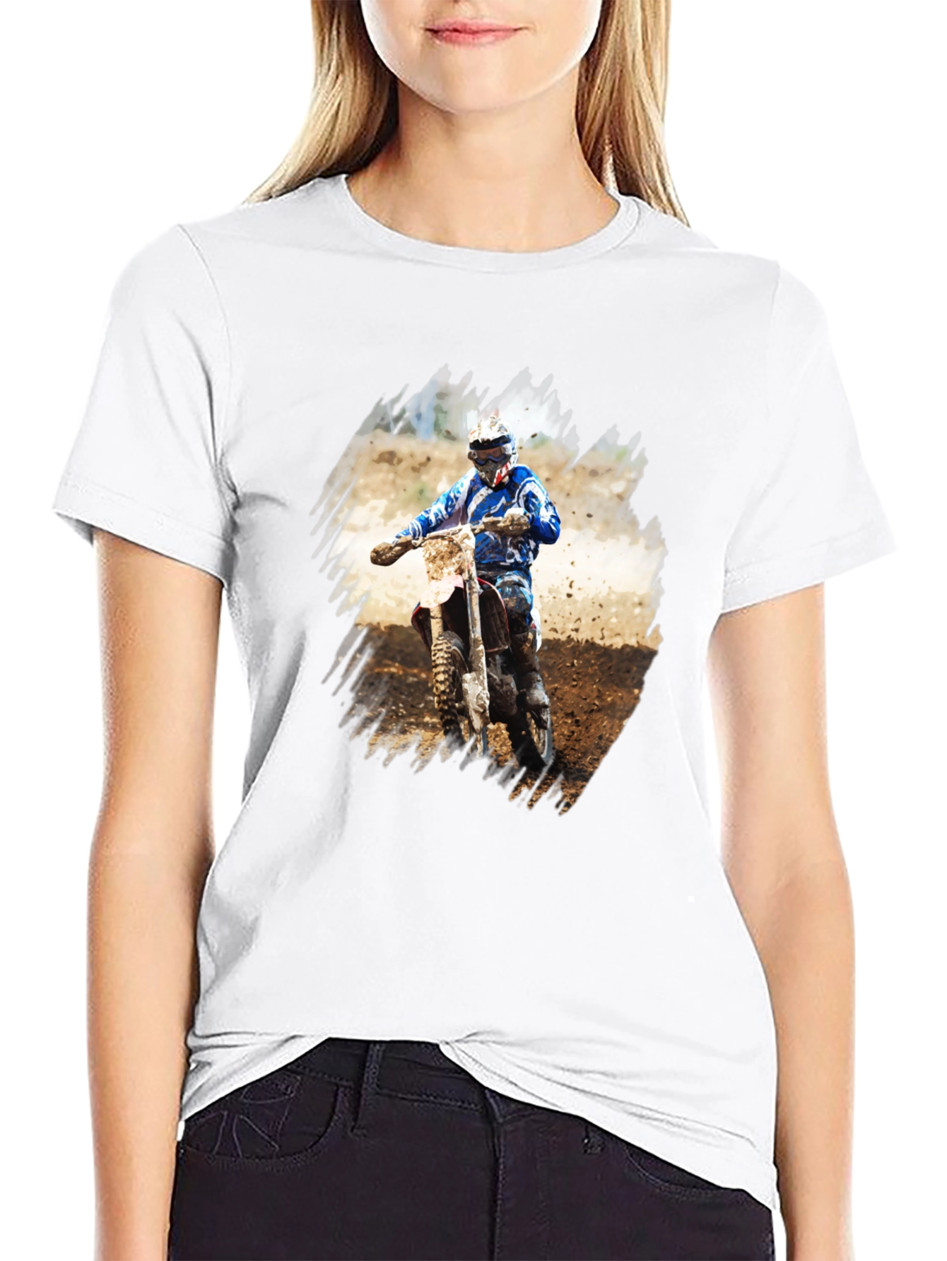 Motocross Rider Graphic Tee - Black