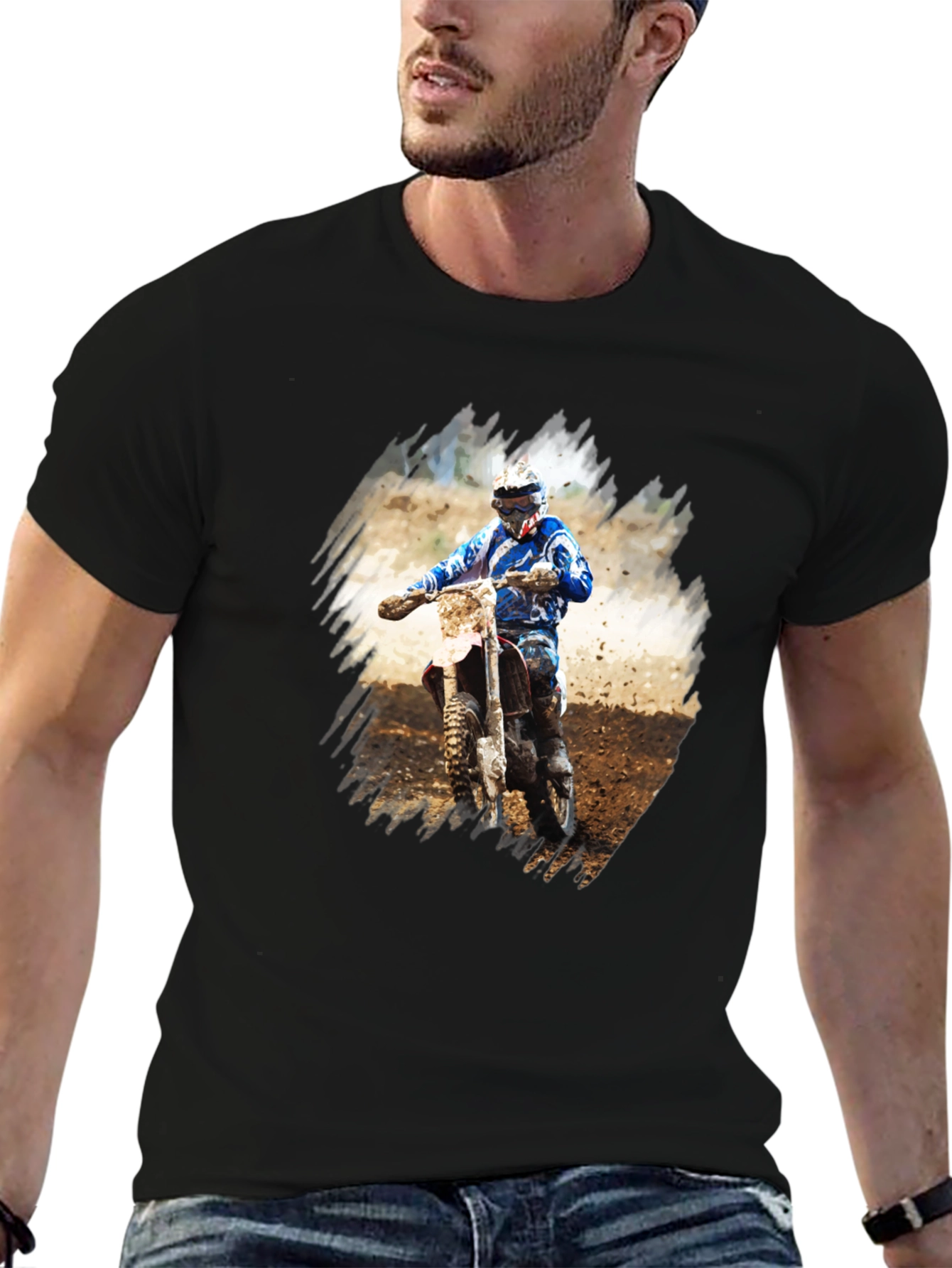 Motocross Rider Graphic Tee - Black