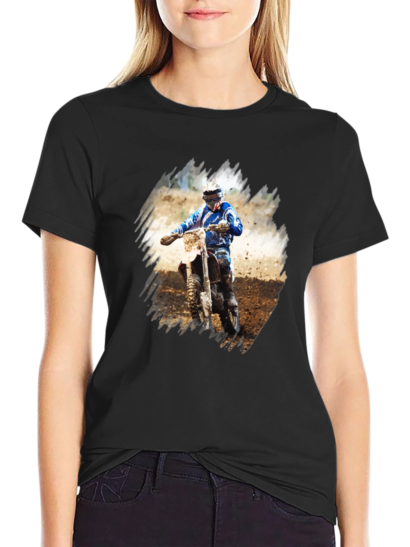 Motocross Rider Graphic Tee - Black
