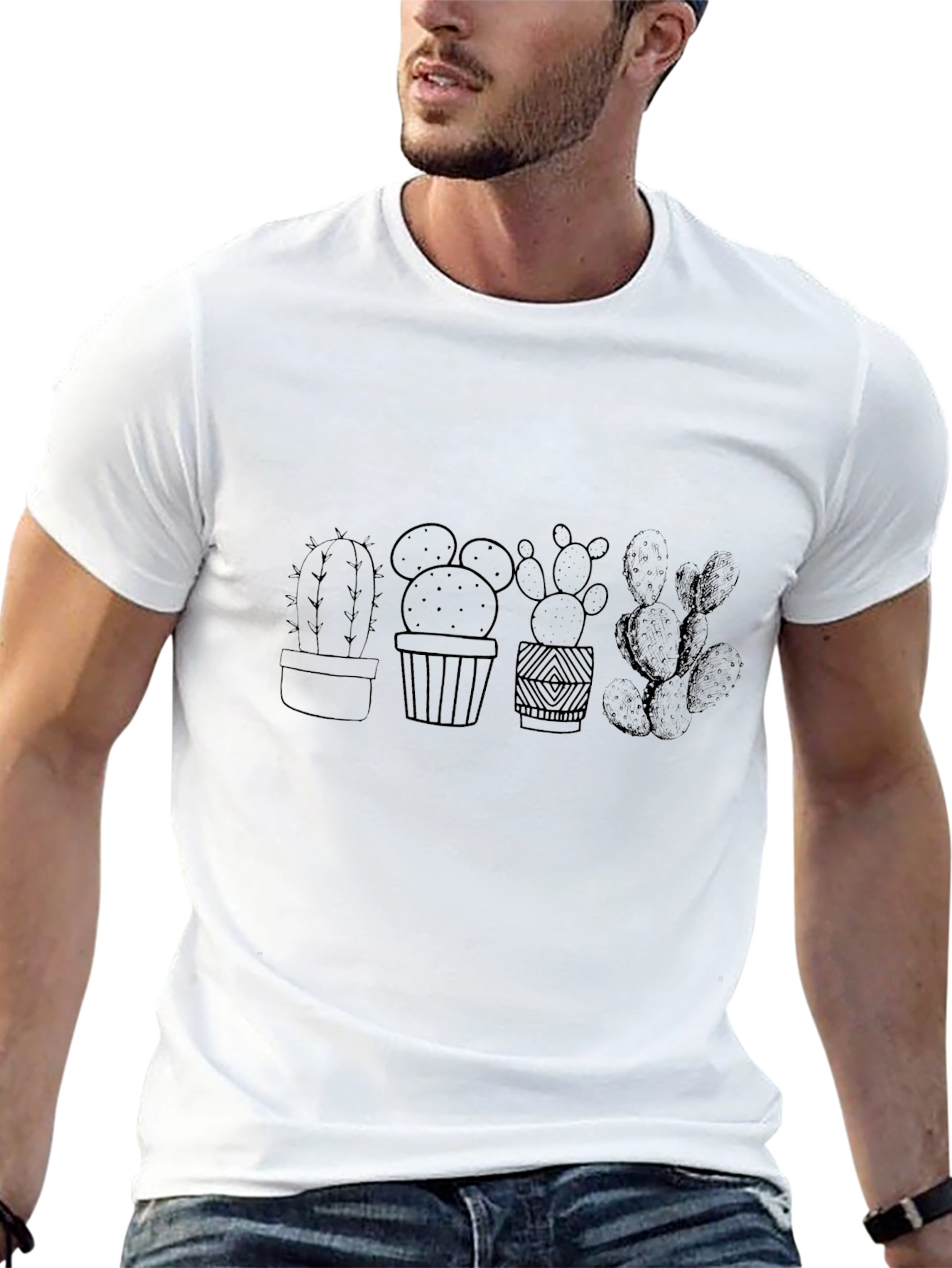 Cactus Plant Graphic Black T-Shirt