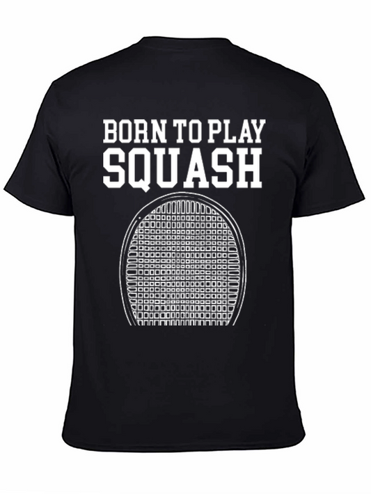 Born To Play Squash Black T-Shirt