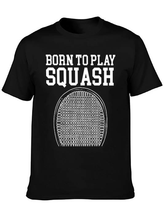 Born To Play Squash Black T-Shirt