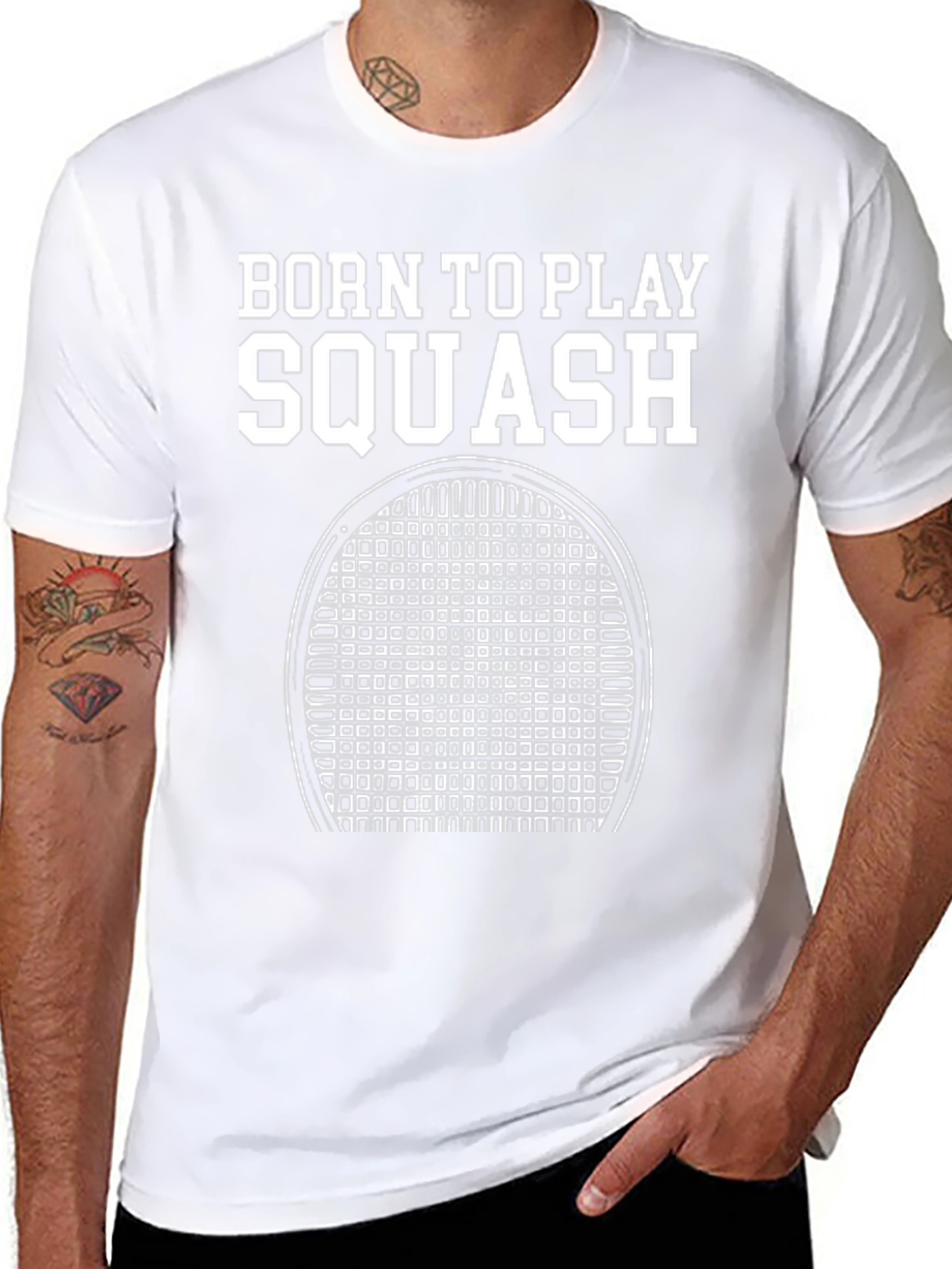 Born To Play Squash Black T-Shirt