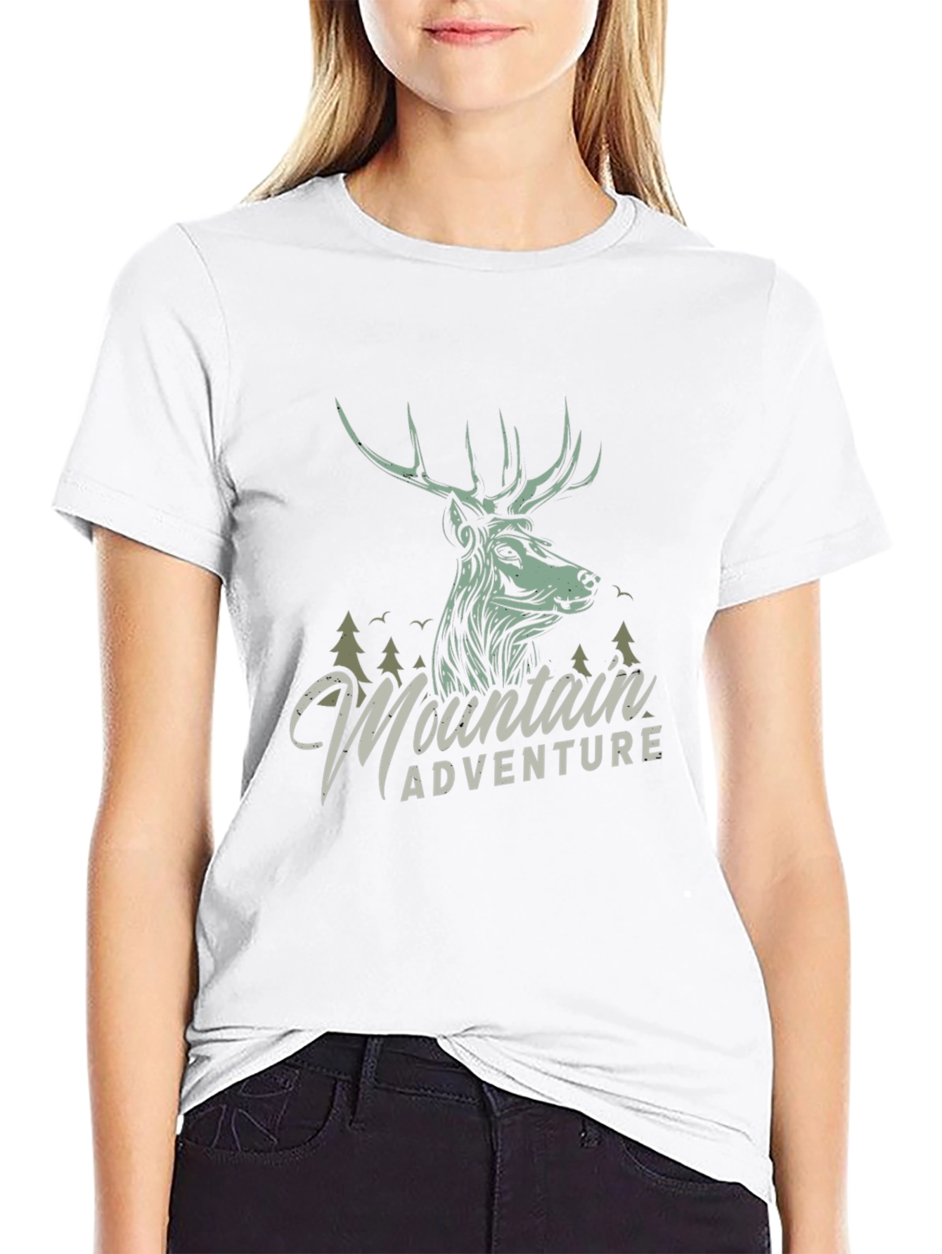 Mountain Adventure Deer Graphic T-Shirt
