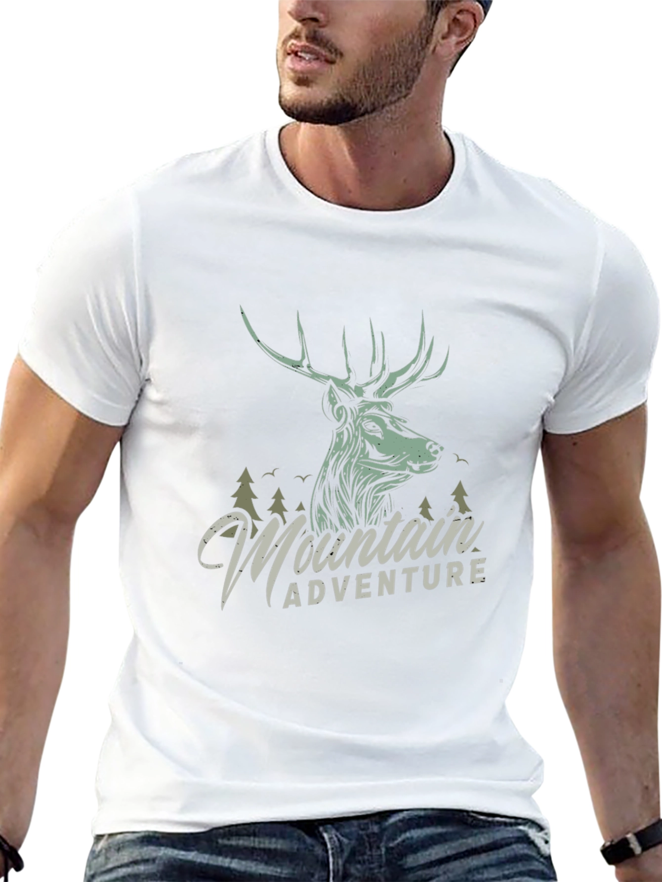 Mountain Adventure Deer Graphic T-Shirt