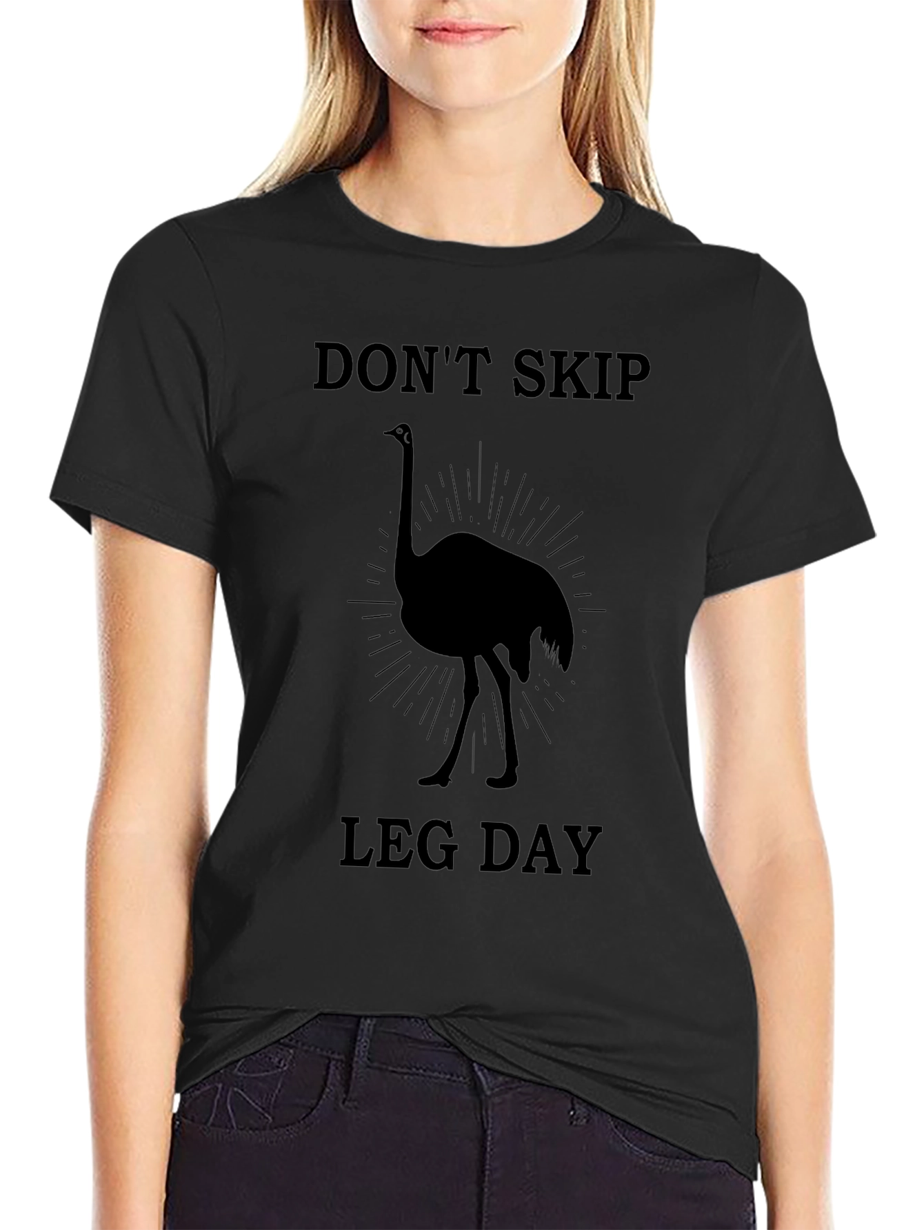 Dont Skip Leg Day Ostrich Graphic T-Shirt