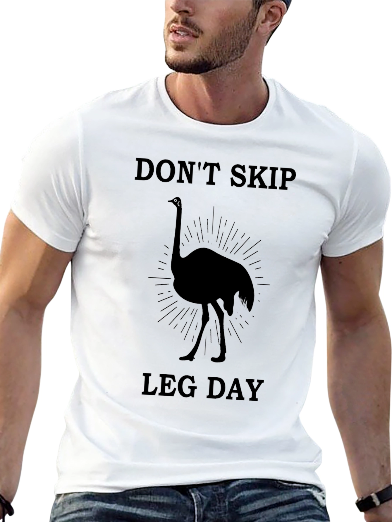 Dont Skip Leg Day Ostrich Graphic T-Shirt