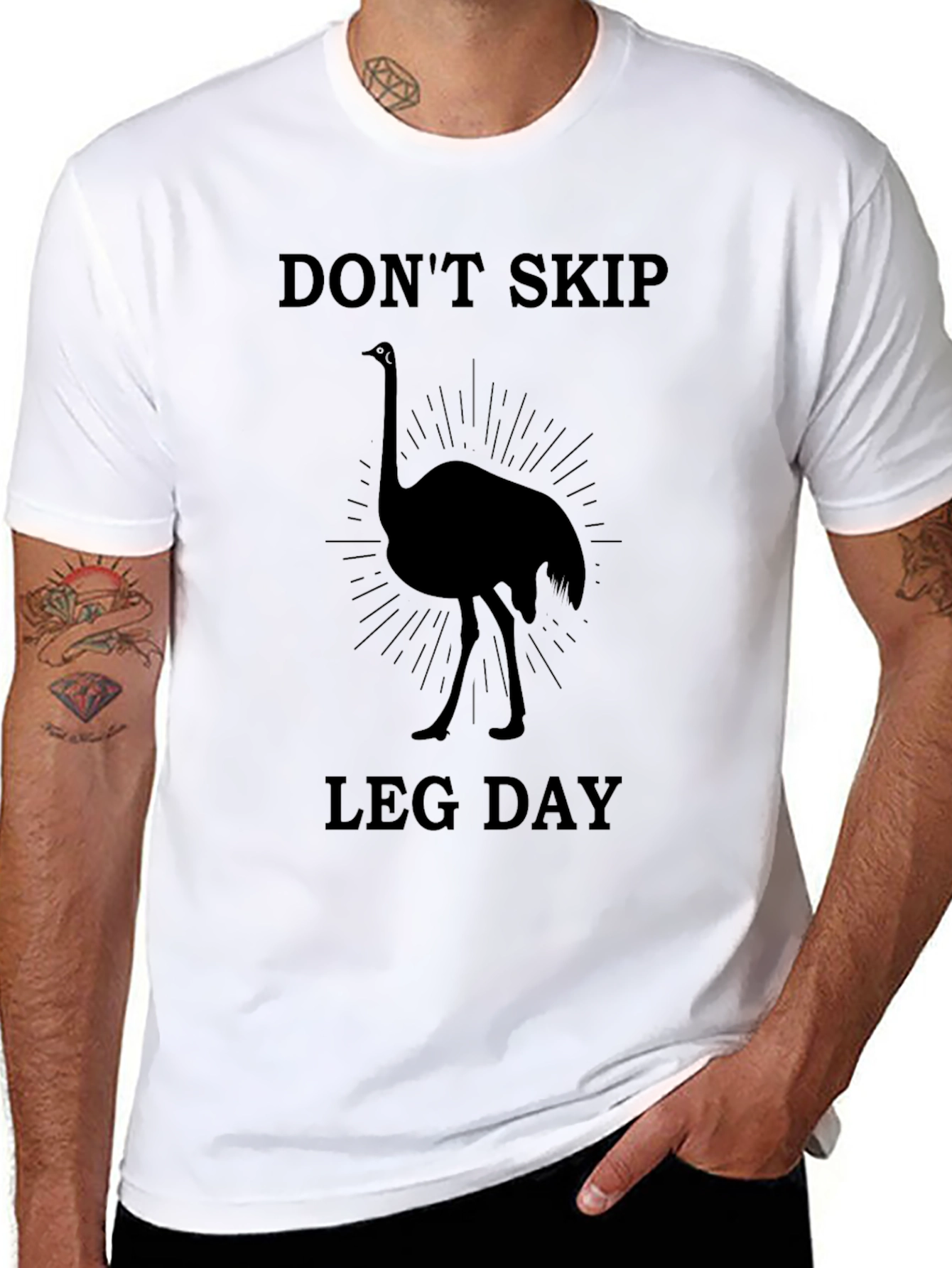 Dont Skip Leg Day Ostrich Graphic T-Shirt