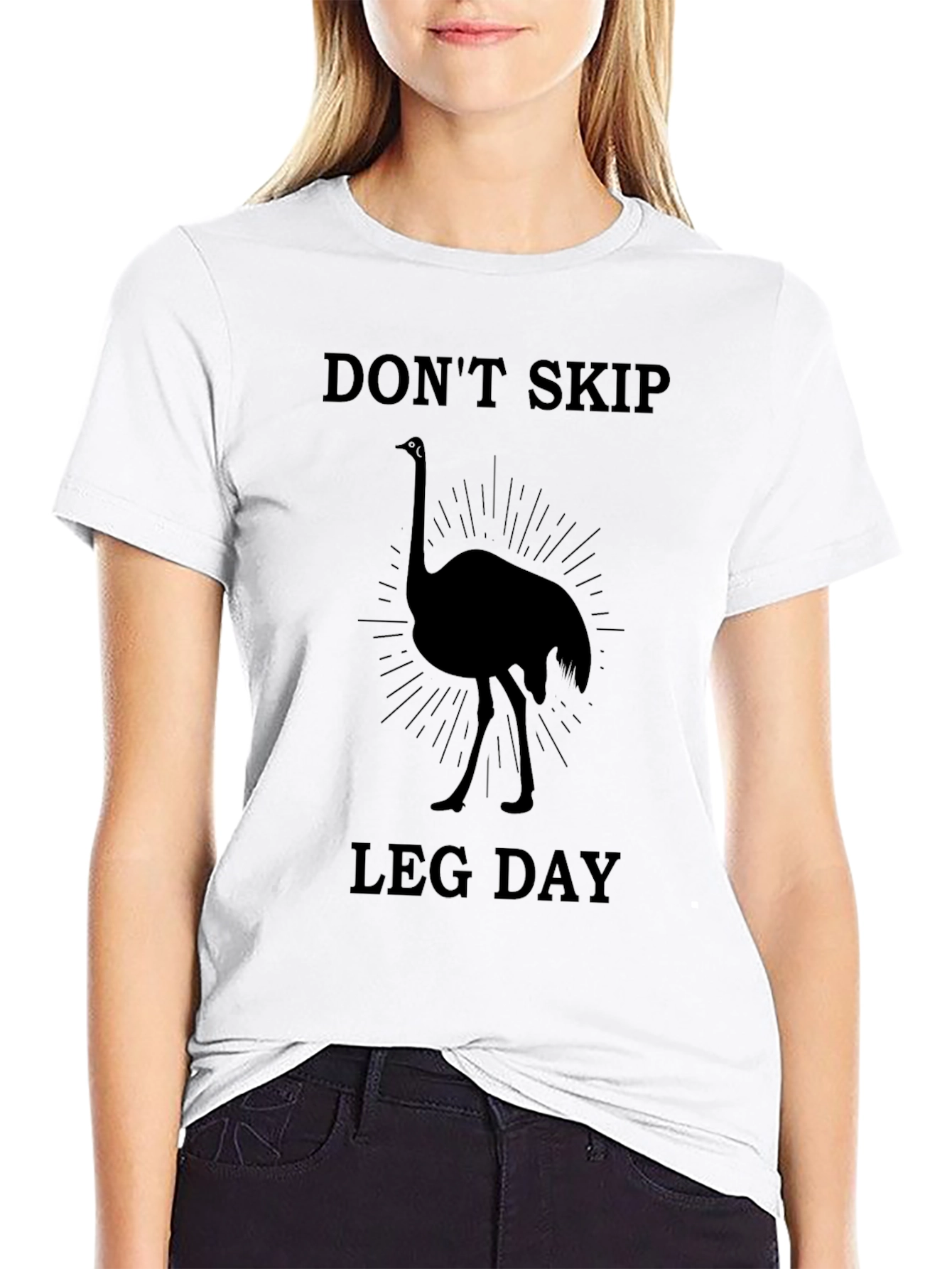 Dont Skip Leg Day Ostrich Graphic T-Shirt