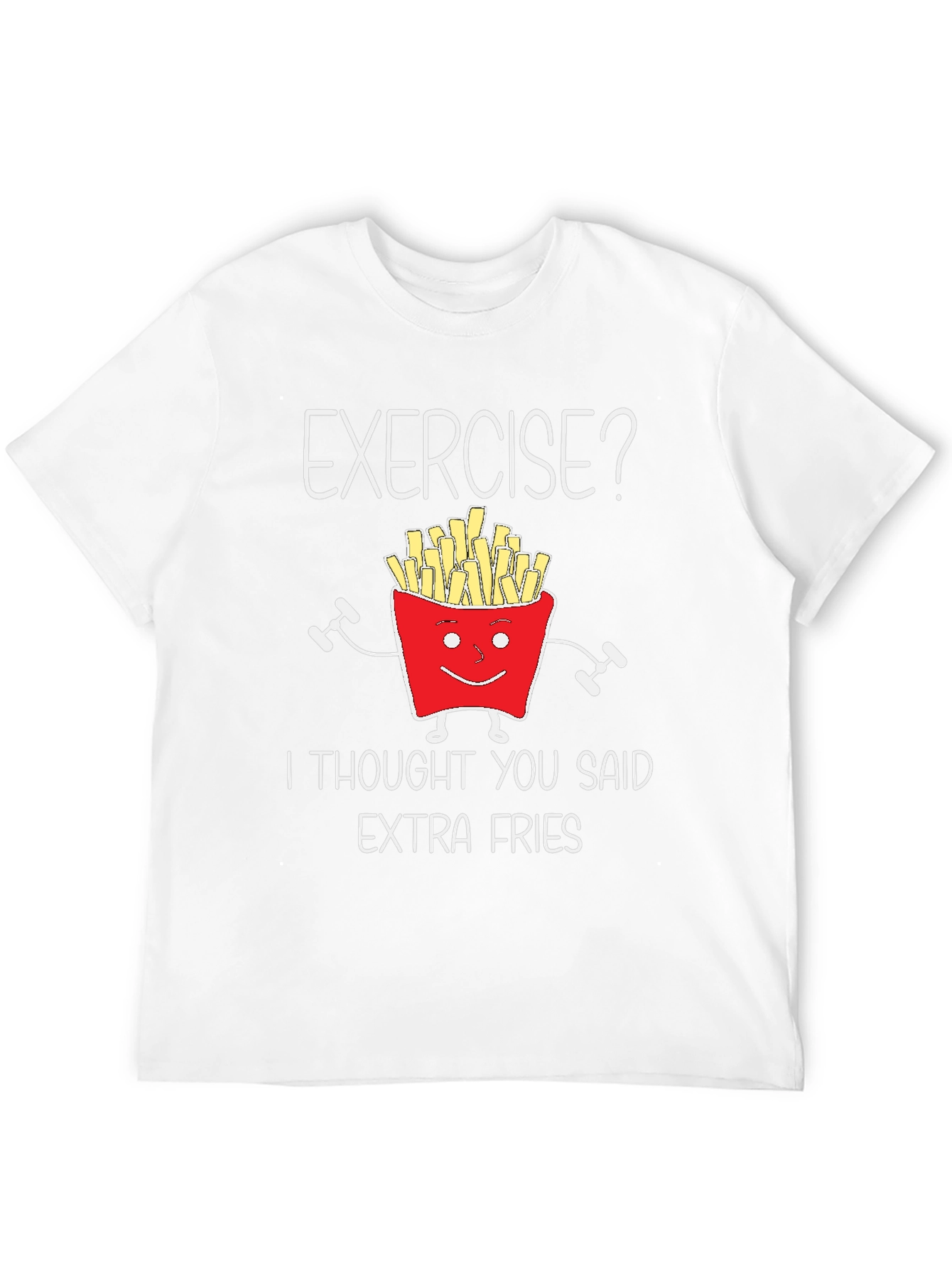 Funny Exercise Extra Fries Graphic T-Shirt