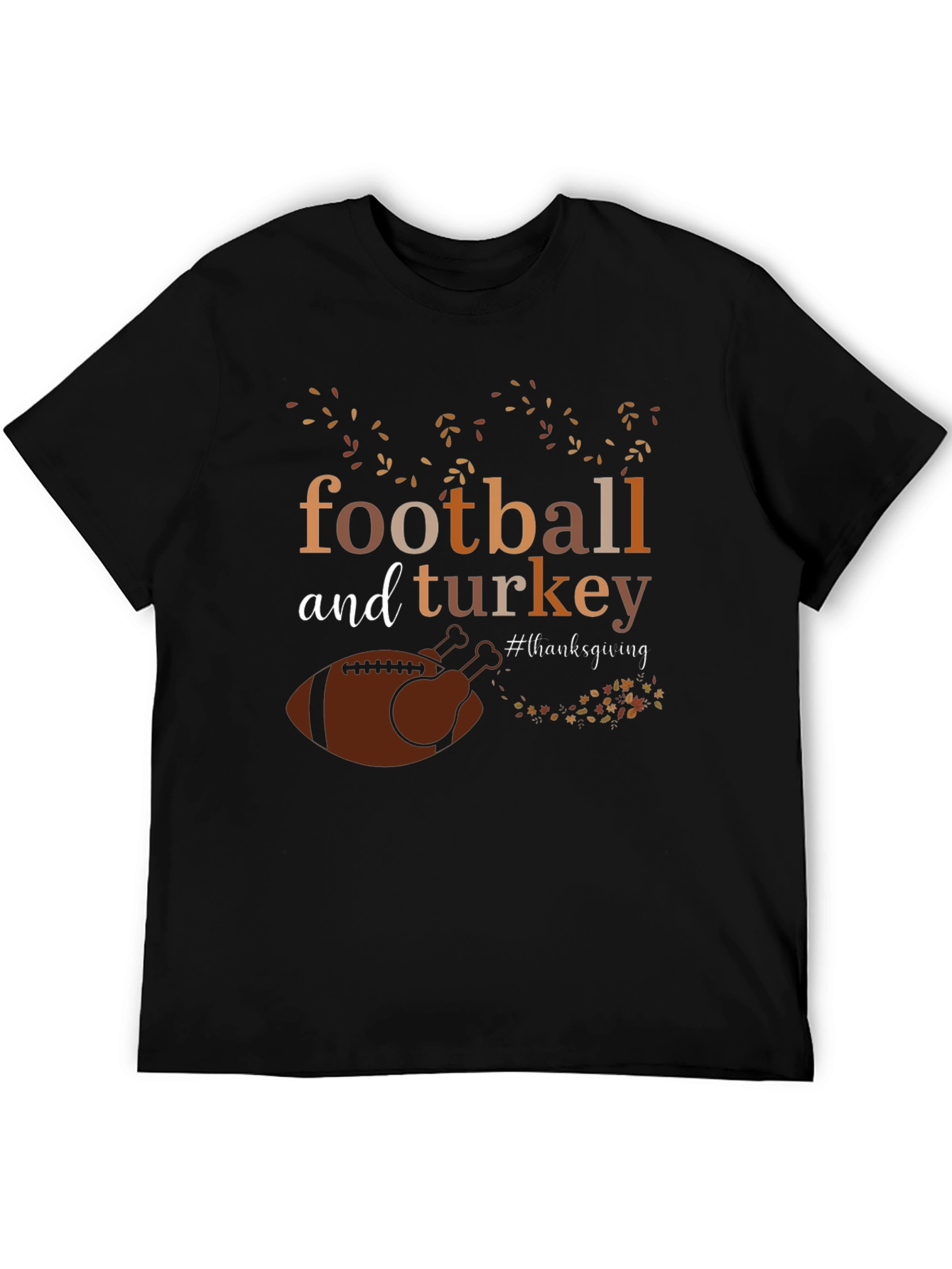 Thanksgiving Football and Turkey Graphic Tee