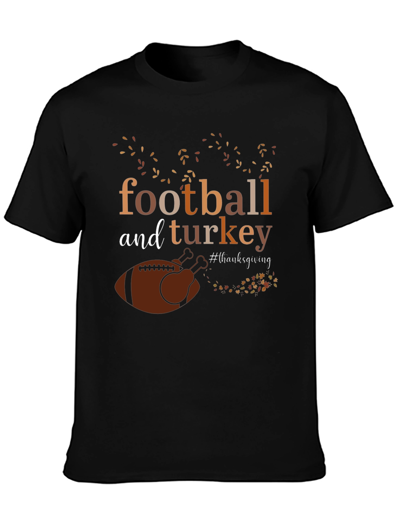 Thanksgiving Football and Turkey Graphic Tee