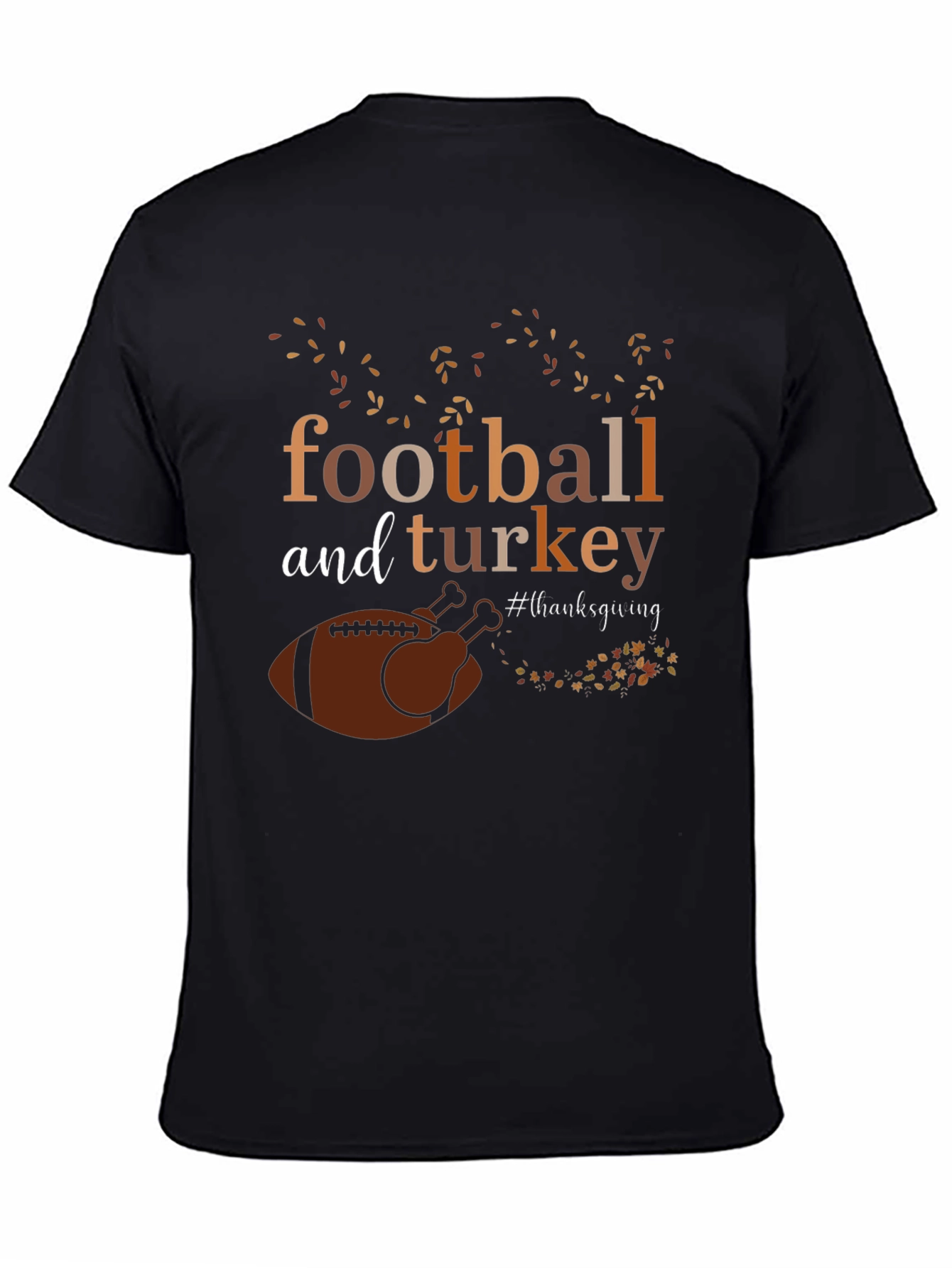 Thanksgiving Football and Turkey Graphic Tee